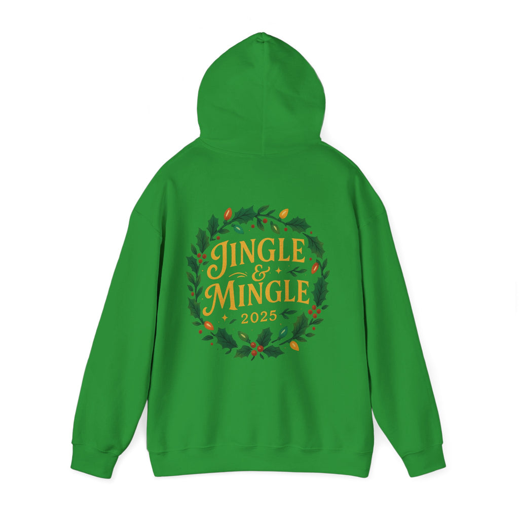 Jingle & Mingle Hooded Sweatshirt | Cozy Holiday Sweatshirt, Christmas Gift, Unisex Hoodie, Seasonal Apparel, Winter Wear