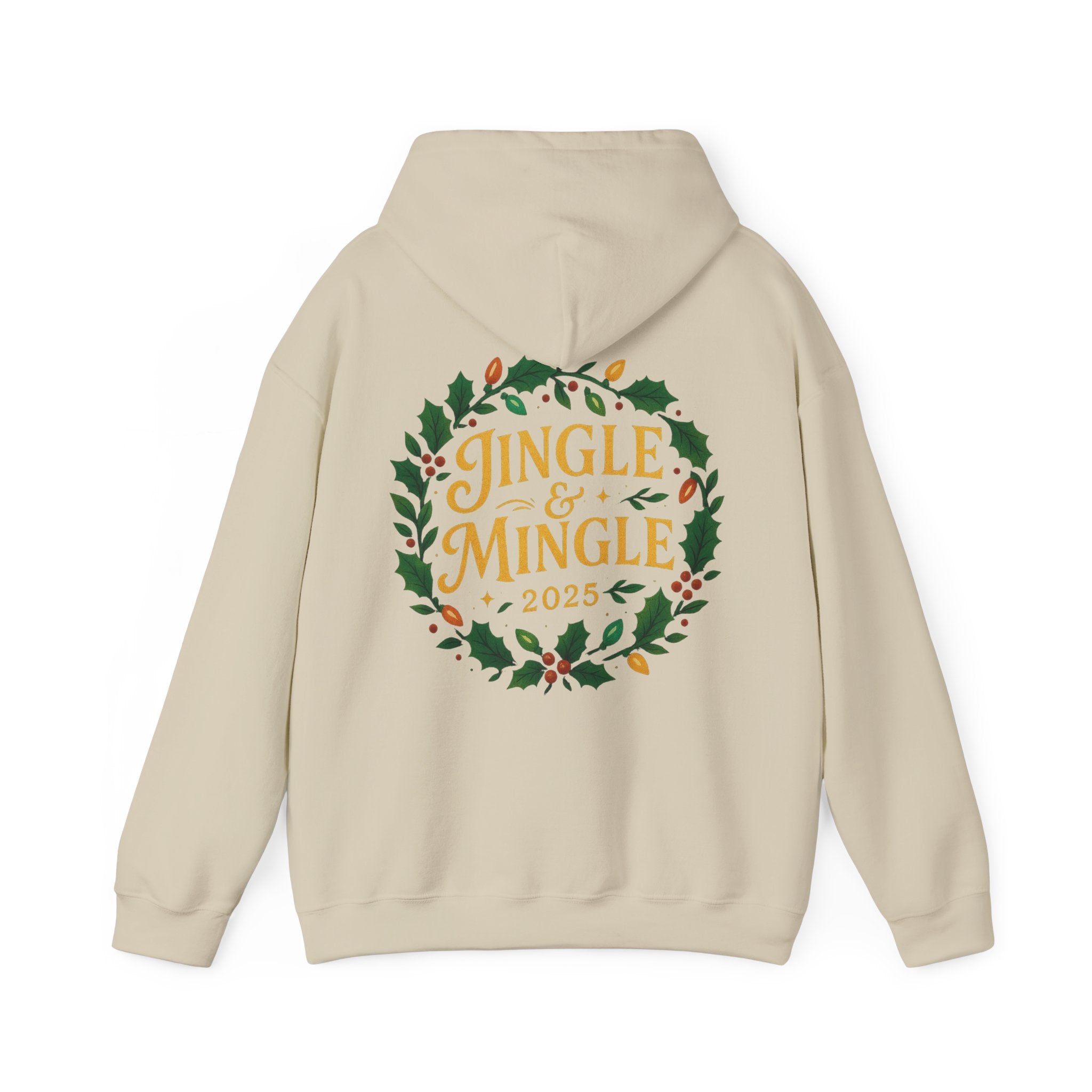 Jingle & Mingle Hooded Sweatshirt | Cozy Holiday Sweatshirt, Christmas Gift, Unisex Hoodie, Seasonal Apparel, Winter Wear