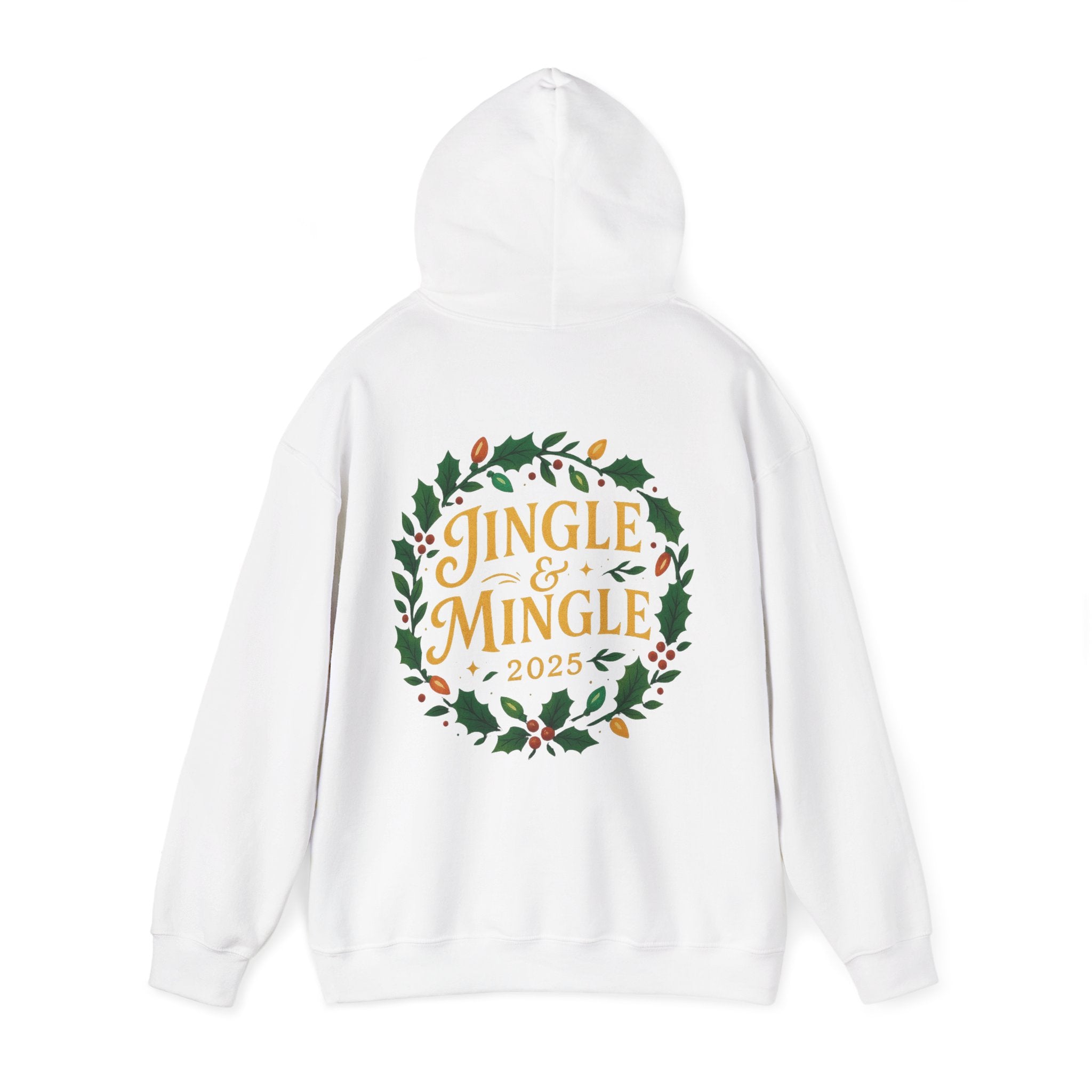 Jingle & Mingle Hooded Sweatshirt | Cozy Holiday Sweatshirt, Christmas Gift, Unisex Hoodie, Seasonal Apparel, Winter Wear
