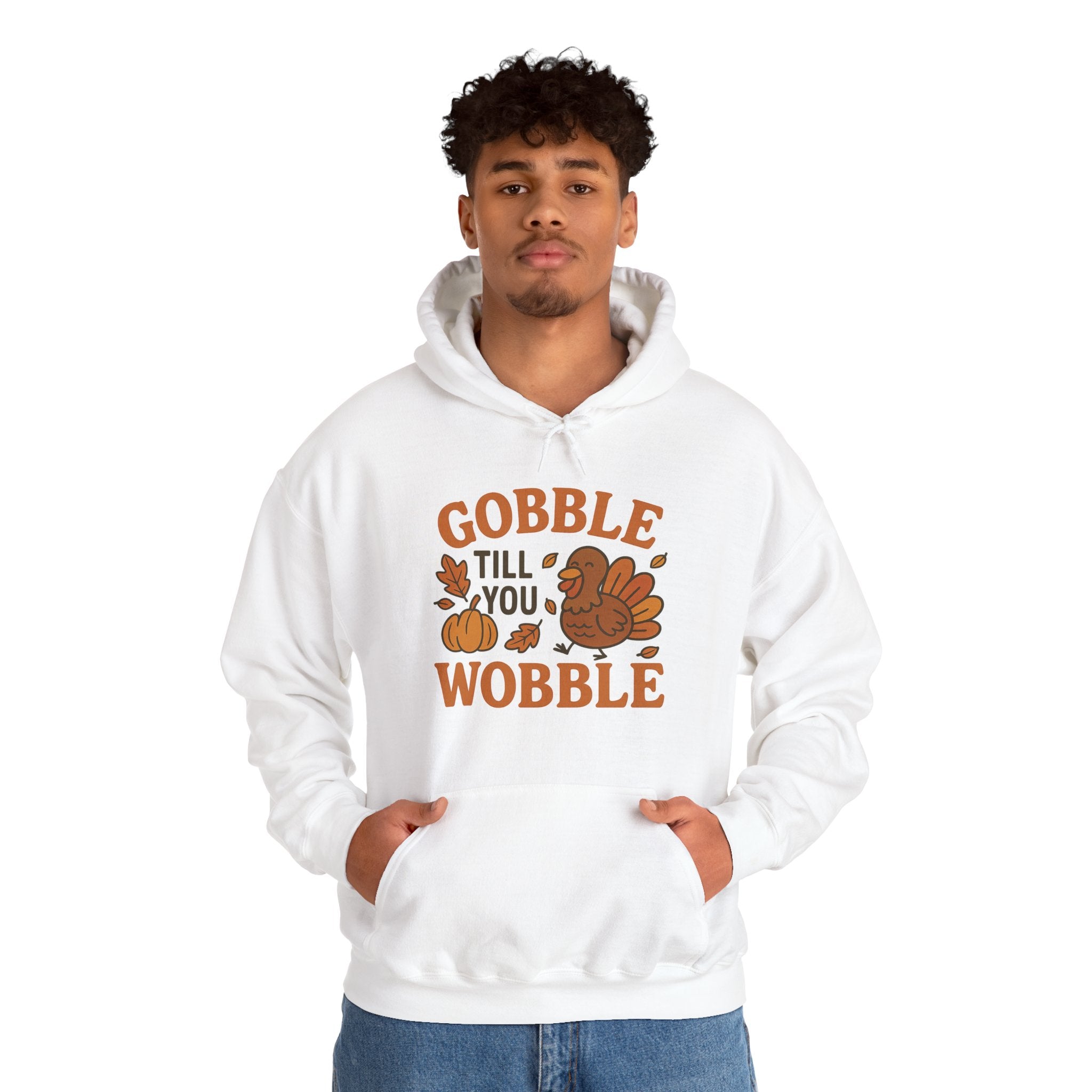 Thanksgiving Gobble Till You Wobble Hoodie, Fall Sweatshirt, Unisex Pullover, Thanksgiving Gift, Cozy Hoodie, Autumn Apparel