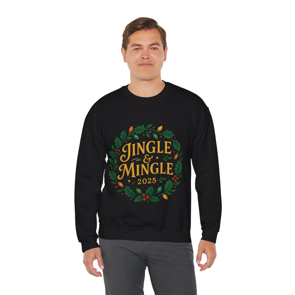Jingle & Mingle Crewneck Sweatshirt - Cozy Holiday Apparel, Unisex Christmas Gift, Winter Fashion, Festive Sweater, Seasonal Style