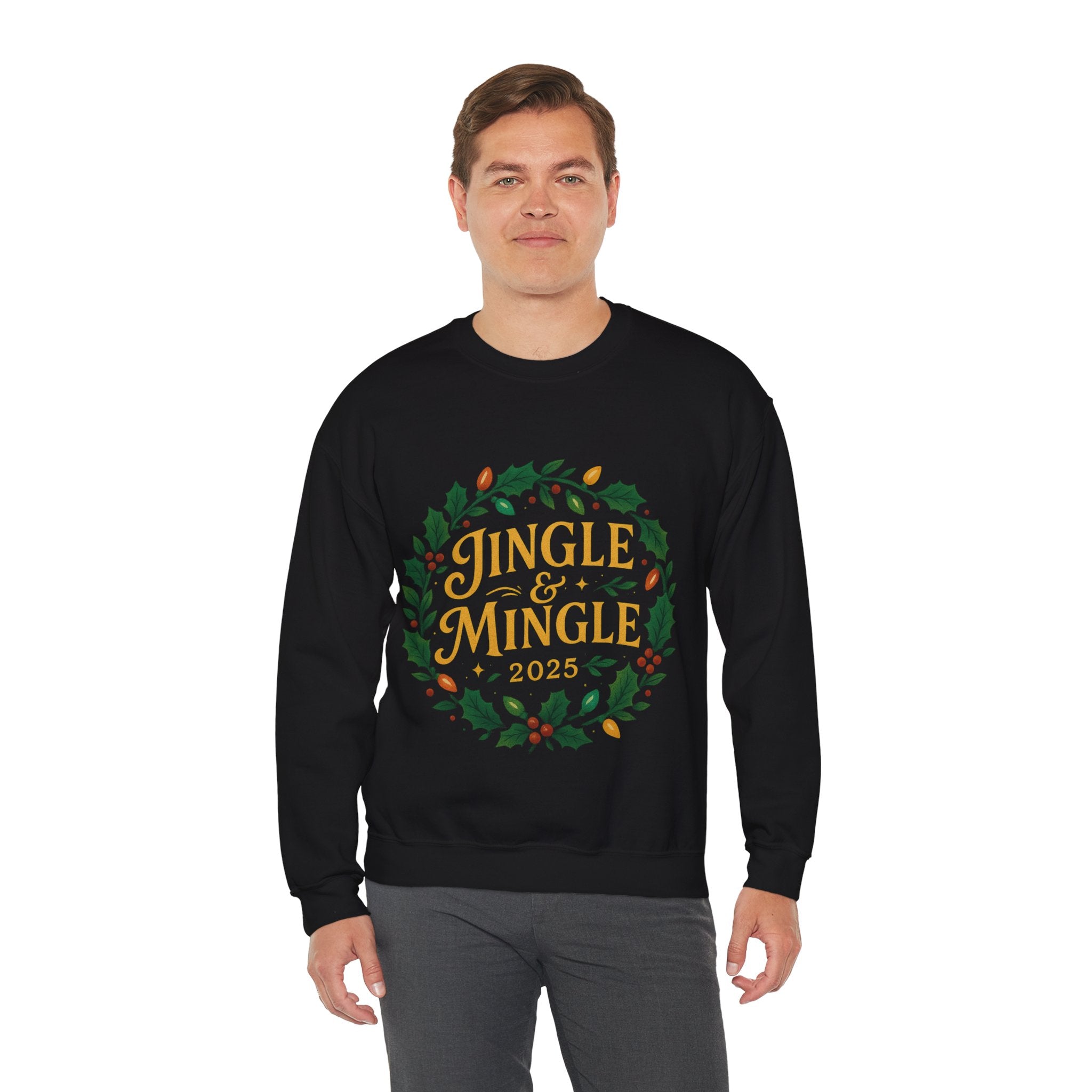 Jingle & Mingle Crewneck Sweatshirt - Cozy Holiday Apparel, Unisex Christmas Gift, Winter Fashion, Festive Sweater, Seasonal Style