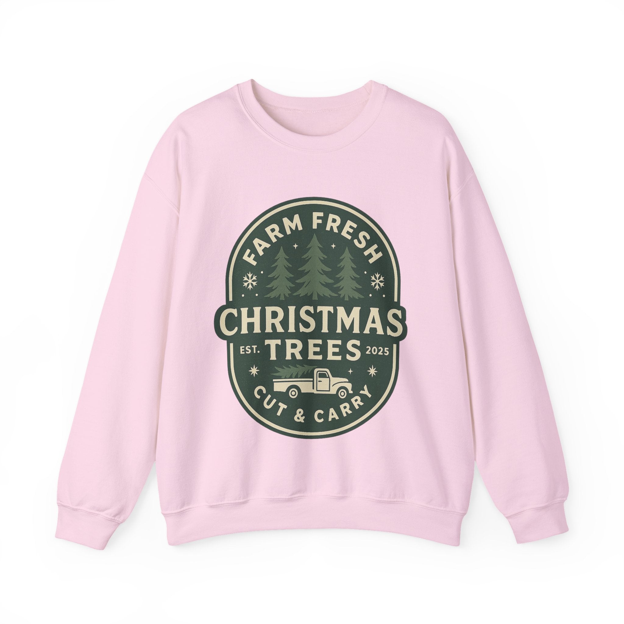 Farm Fresh Christmas Trees Sweatshirt, Cozy Holiday Apparel, Unisex Crewneck, Seasonal Gift, Christmas Sweater, Winter Wardrobe