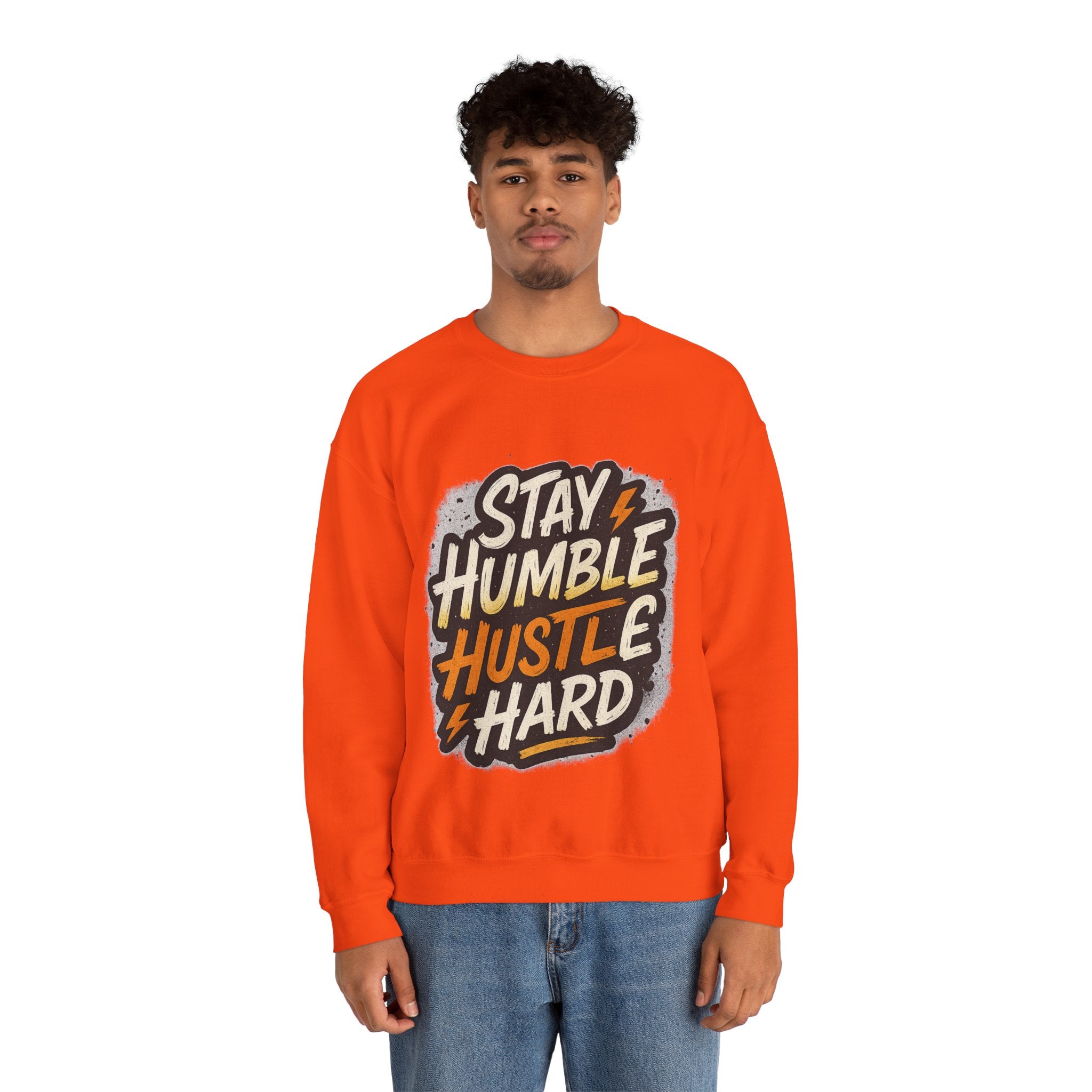 Stay Humble Hustle Hard Crewneck Sweatshirt | Motivational Unisex Sweatshirt | Inspirational Gift | Positive Quote Apparel