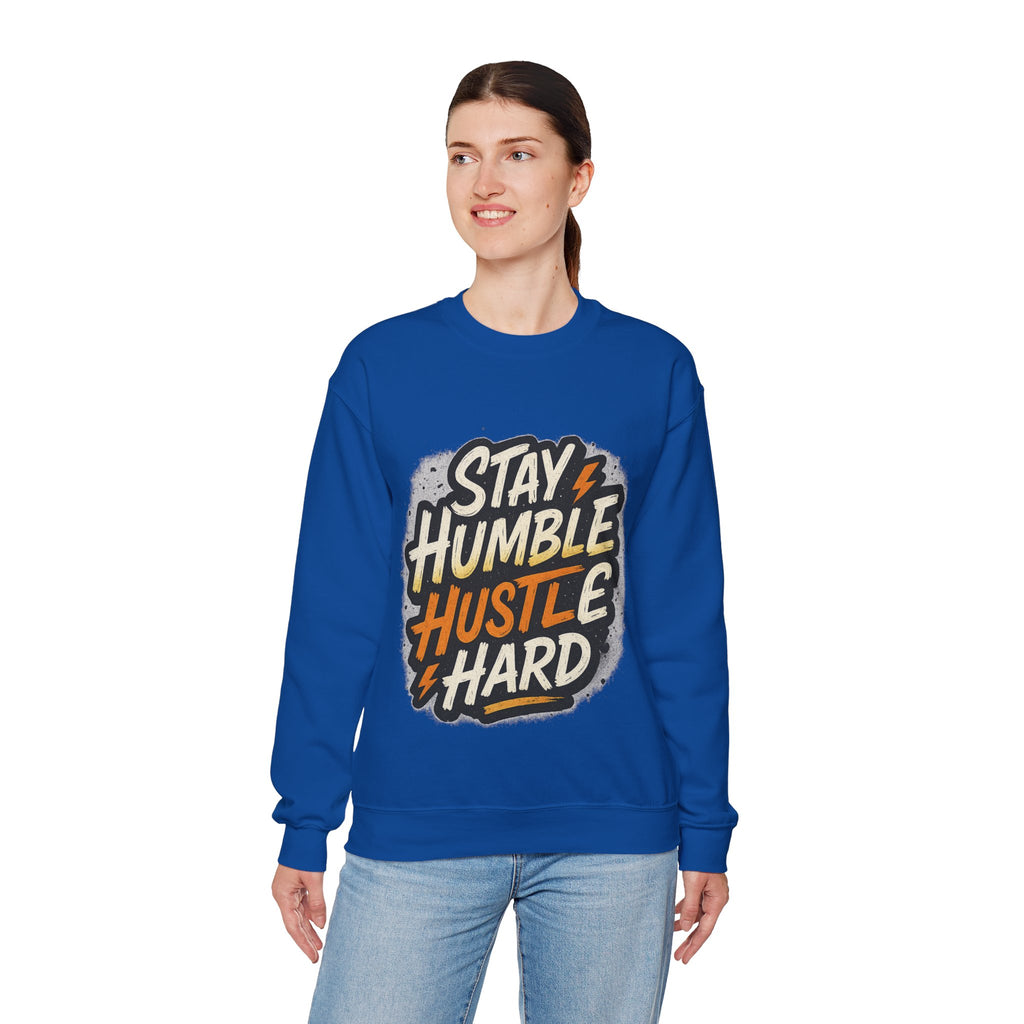 Stay Humble Hustle Hard Crewneck Sweatshirt | Motivational Unisex Sweatshirt | Inspirational Gift | Positive Quote Apparel