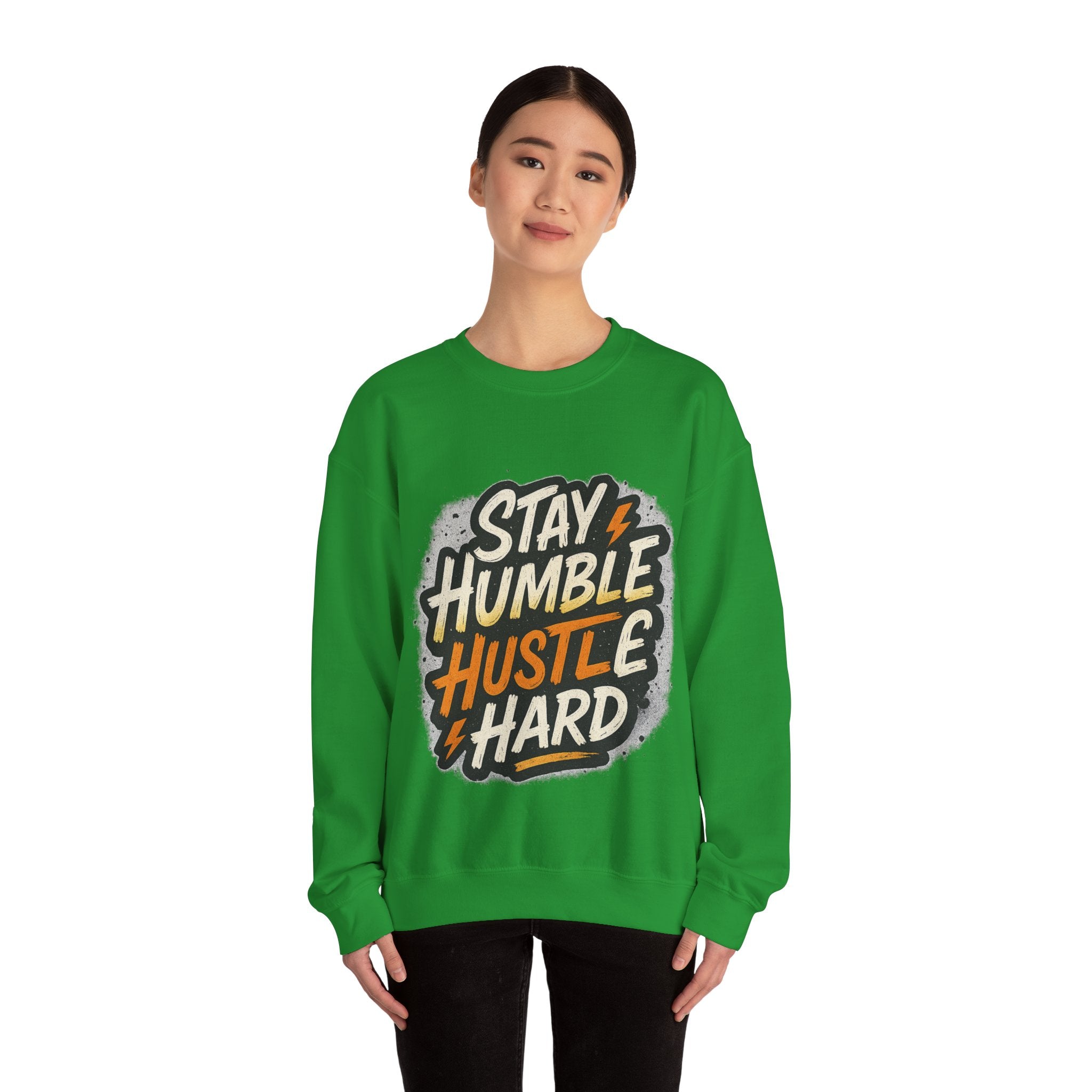 Stay Humble Hustle Hard Crewneck Sweatshirt | Motivational Unisex Sweatshirt | Inspirational Gift | Positive Quote Apparel