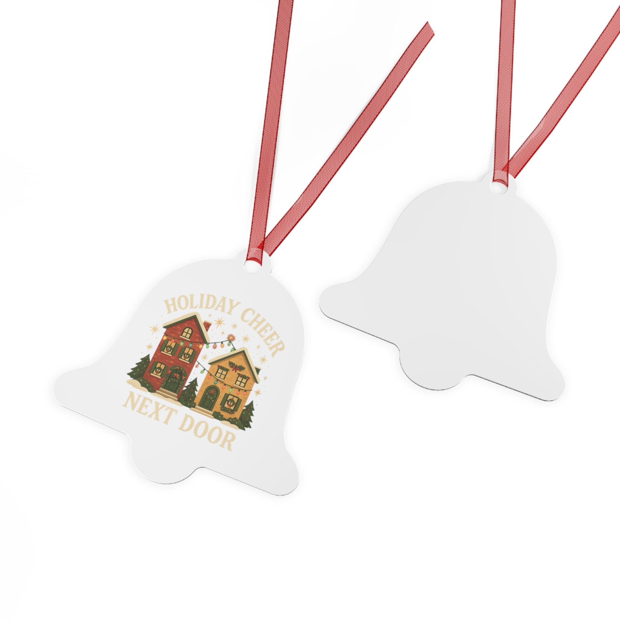 Holiday Cheer Metal Ornaments, Festive Decor for Christmas, Personalized Gift Tags, Winter Wonderland Decorations, Home for the Holidays