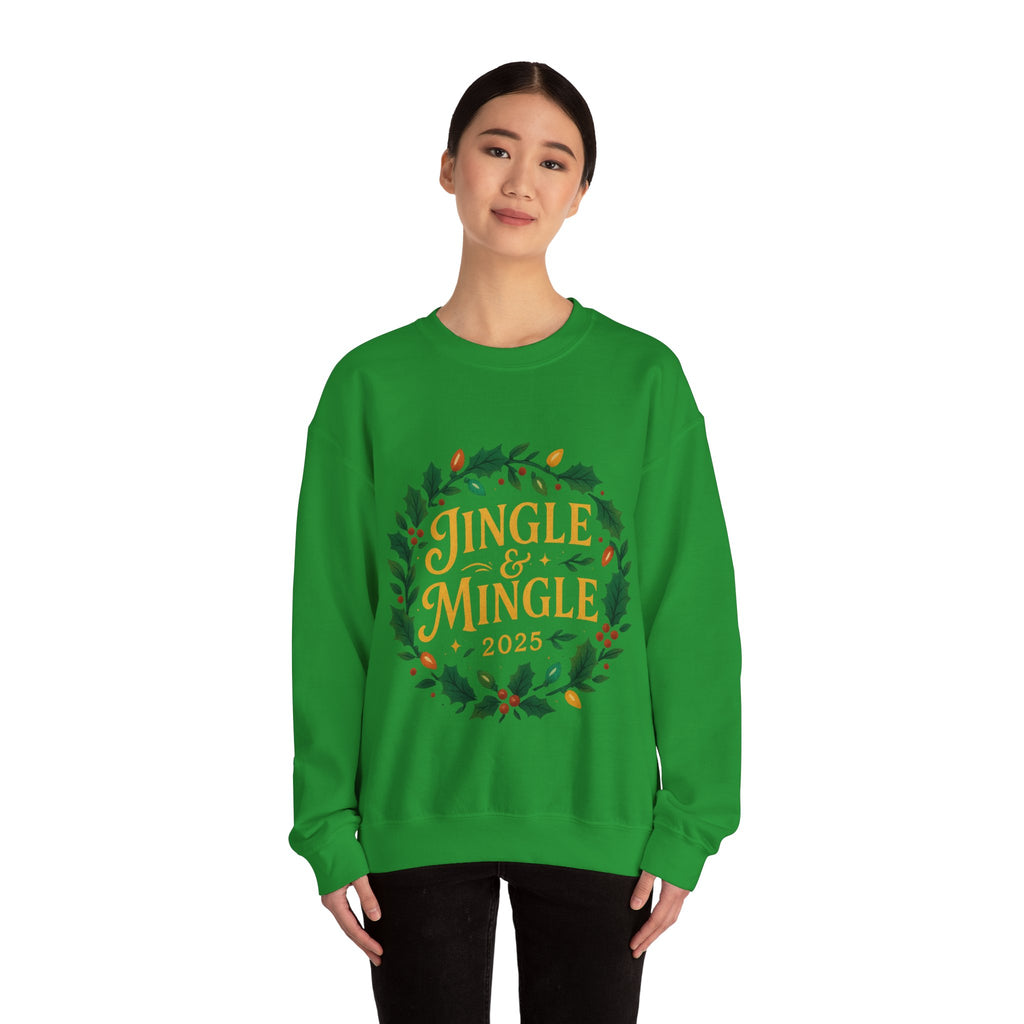Jingle & Mingle Crewneck Sweatshirt - Cozy Holiday Apparel, Unisex Christmas Gift, Winter Fashion, Festive Sweater, Seasonal Style
