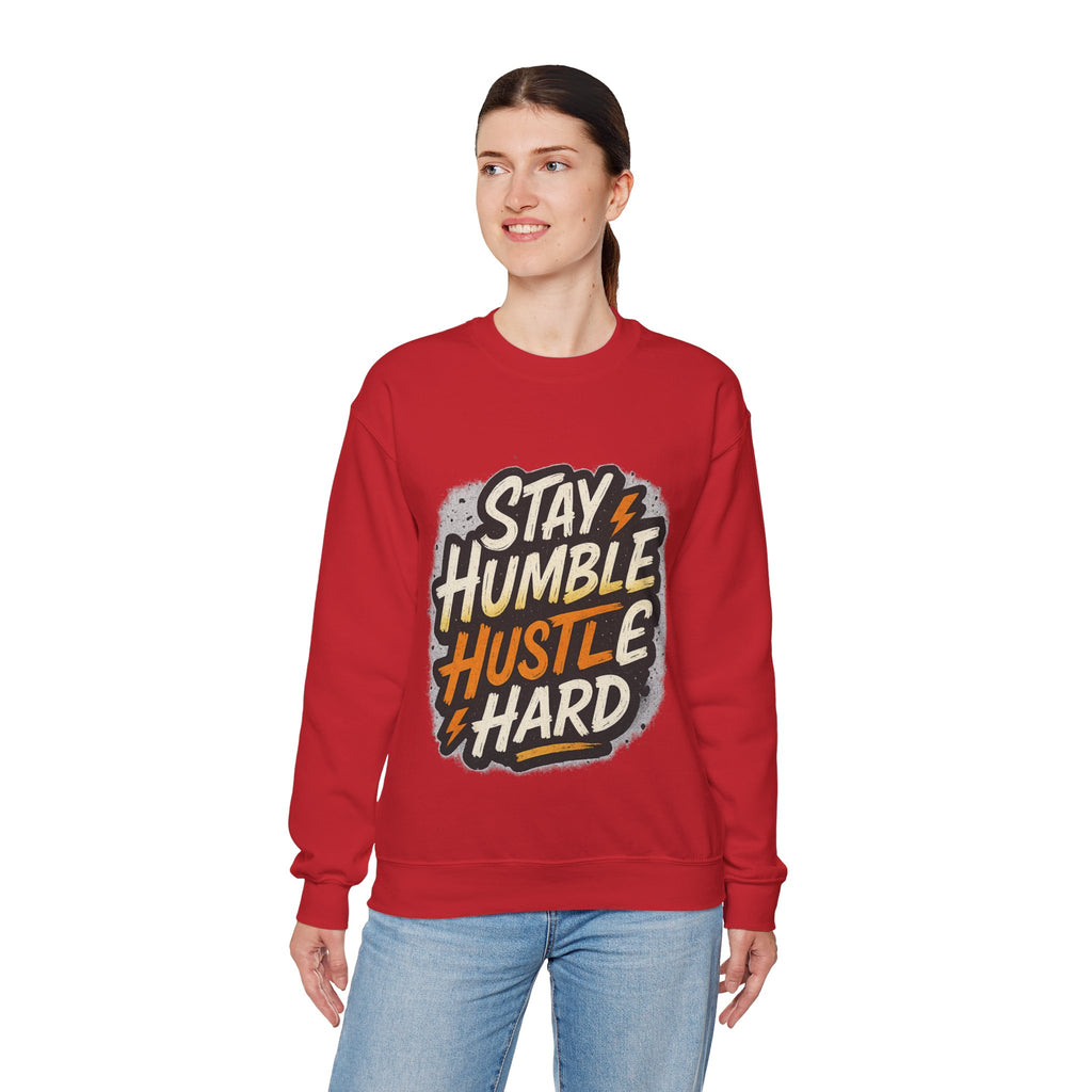 Stay Humble Hustle Hard Crewneck Sweatshirt | Motivational Unisex Sweatshirt | Inspirational Gift | Positive Quote Apparel