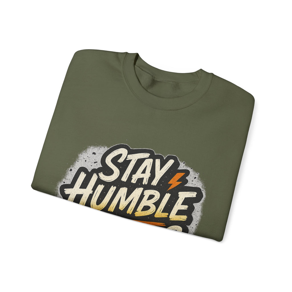 Stay Humble Hustle Hard Crewneck Sweatshirt | Motivational Unisex Sweatshirt | Inspirational Gift | Positive Quote Apparel