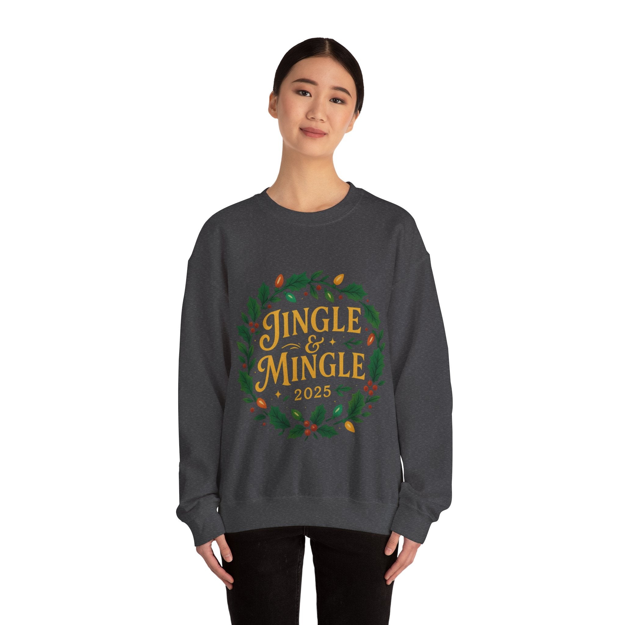 Jingle & Mingle Crewneck Sweatshirt - Cozy Holiday Apparel, Unisex Christmas Gift, Winter Fashion, Festive Sweater, Seasonal Style