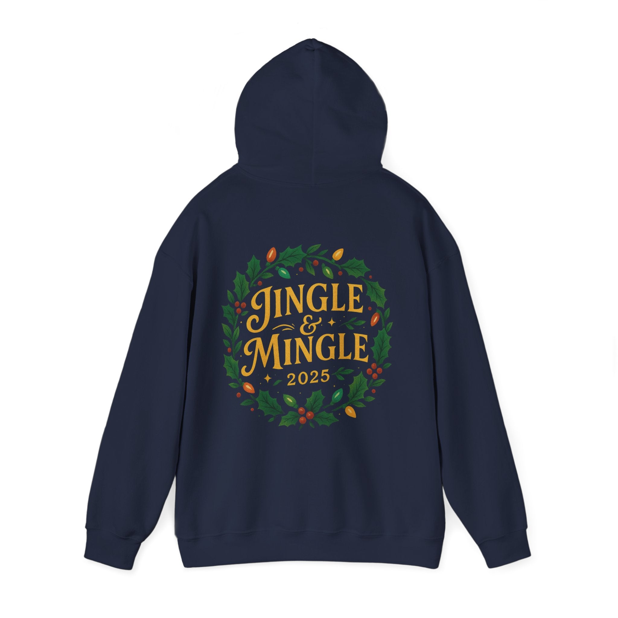 Jingle & Mingle Hooded Sweatshirt | Cozy Holiday Sweatshirt, Christmas Gift, Unisex Hoodie, Seasonal Apparel, Winter Wear