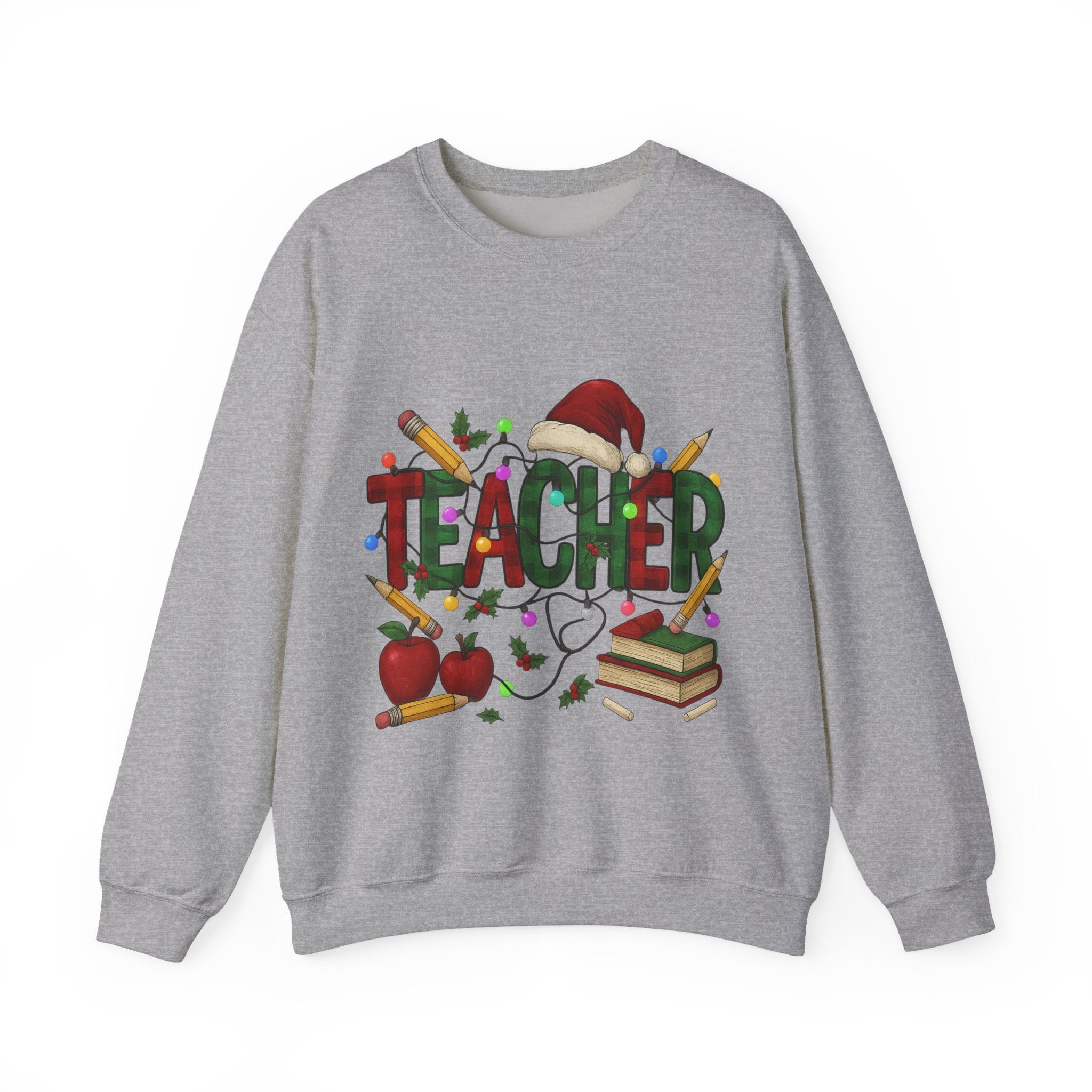 Festive Teacher Sweatshirt: Cozy Gift for Educators, Holiday Apparel, Classroom Style, Warm Winter Wear, Teacher Appreciation