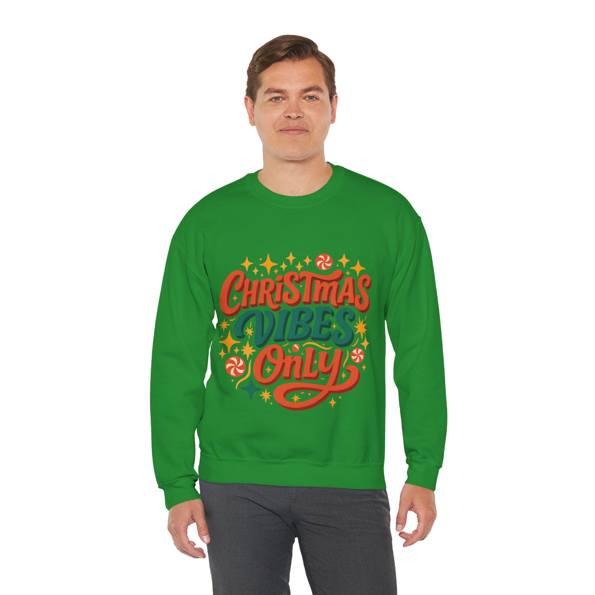 Christmas Vibes Crewneck Sweatshirt | Holiday Sweatshirt, Cozy Gift, Xmas Apparel, Festive Fashion, Comfortable Sweater