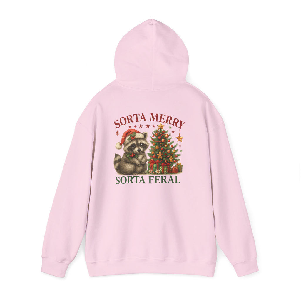 Cute Christmas Raccoon Hoodie – Cozy Holiday Unisex Sweatshirt | Funny Gift for Animal Lovers | Feral Raccoon Christmas Pullover