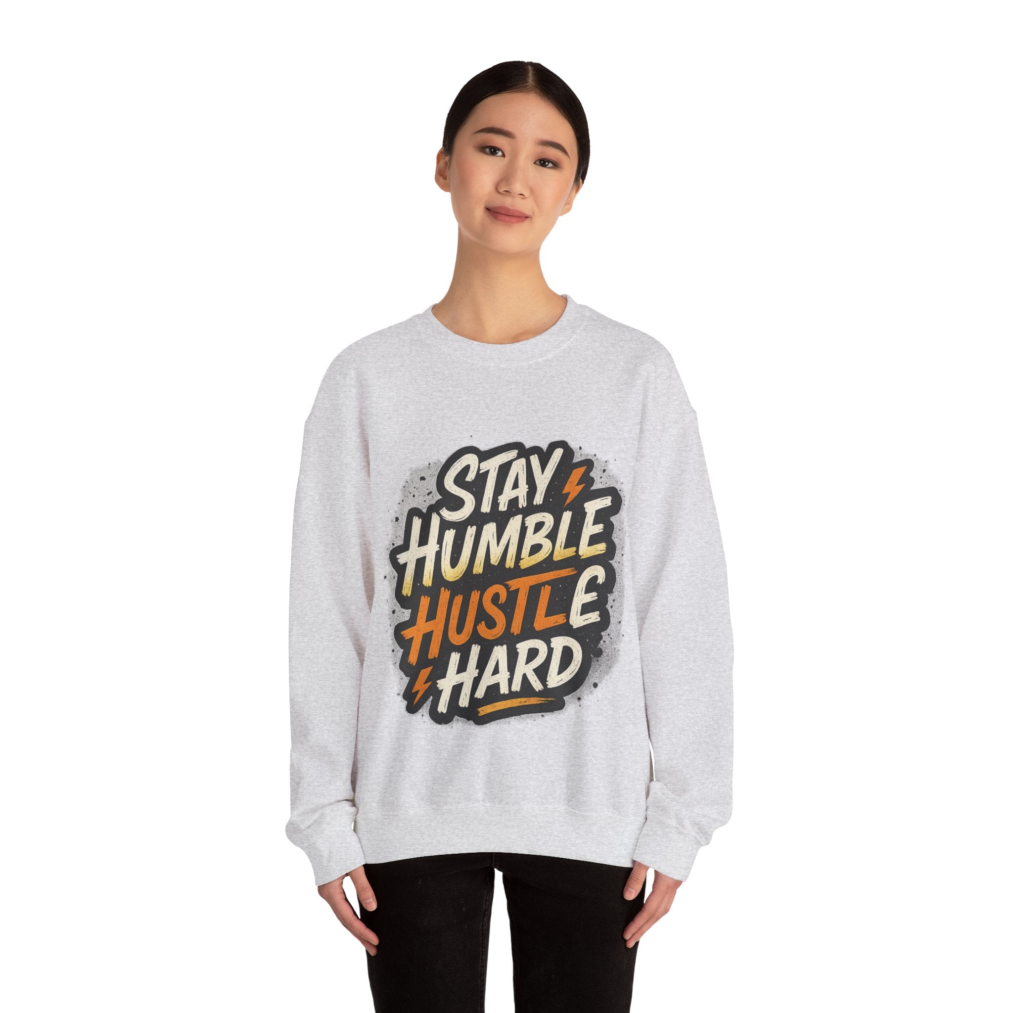 Stay Humble Hustle Hard Crewneck Sweatshirt | Motivational Unisex Sweatshirt | Inspirational Gift | Positive Quote Apparel