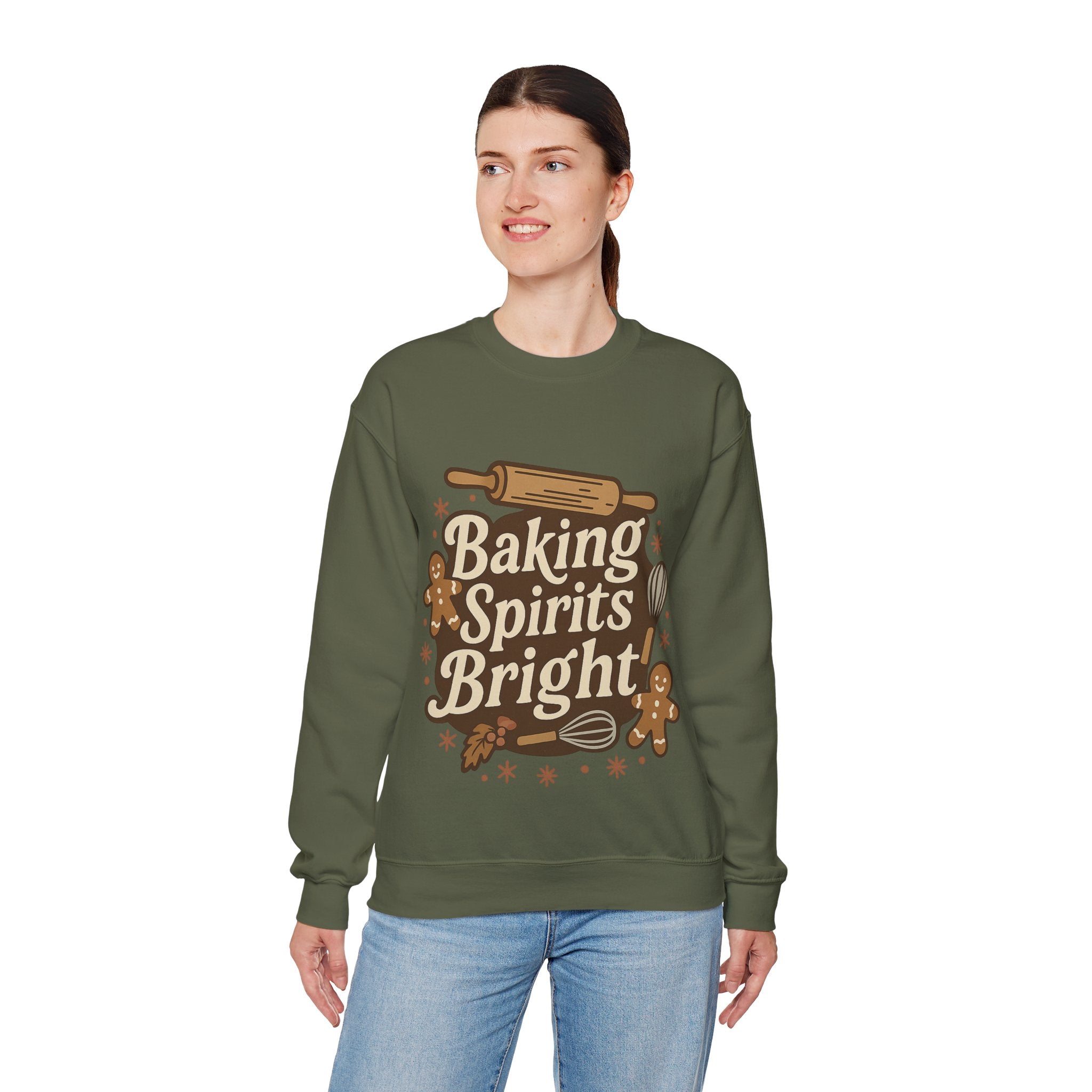 Festive Baking Sweatshirt - Unisex Heavy Blend™, Cozy Crew for the Holidays, Christmas Gift, Baking Enthusiast, Family Gatherings, [...]