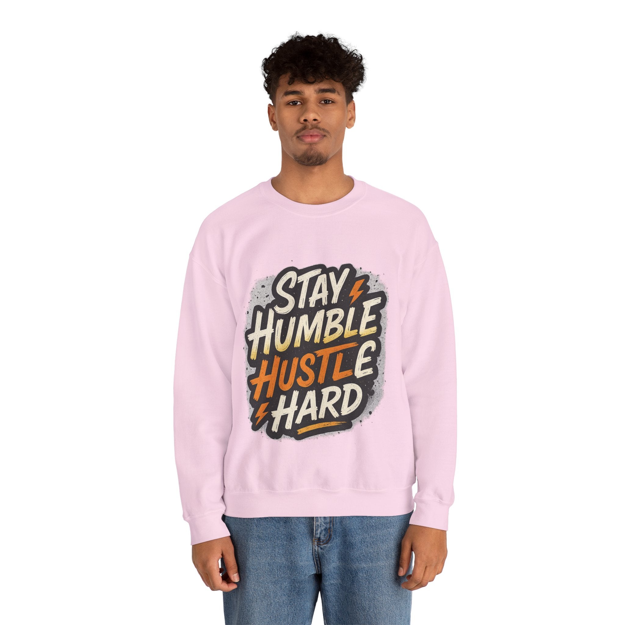 Stay Humble Hustle Hard Crewneck Sweatshirt | Motivational Unisex Sweatshirt | Inspirational Gift | Positive Quote Apparel