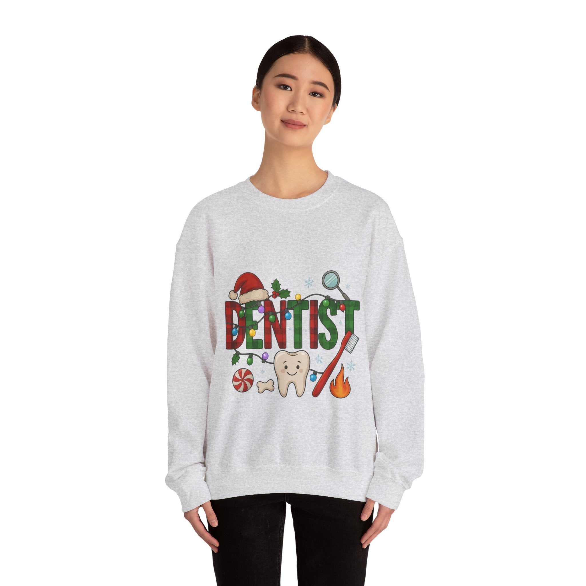 Festive Dentist Crewneck Sweatshirt, Funny Dentist Gift, Holiday Sweater, Christmas Sweatshirt, Unisex Sweatshirt
