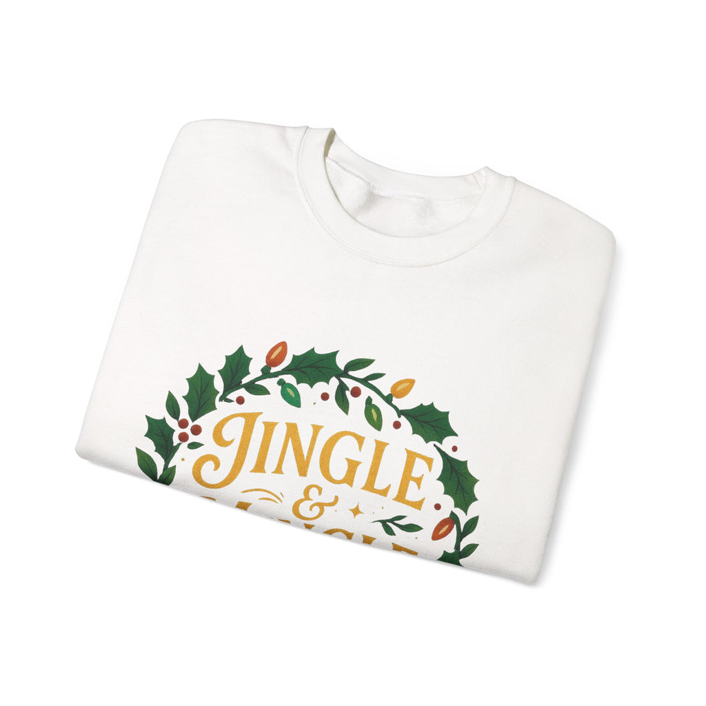Jingle & Mingle Crewneck Sweatshirt - Cozy Holiday Apparel, Unisex Christmas Gift, Winter Fashion, Festive Sweater, Seasonal Style