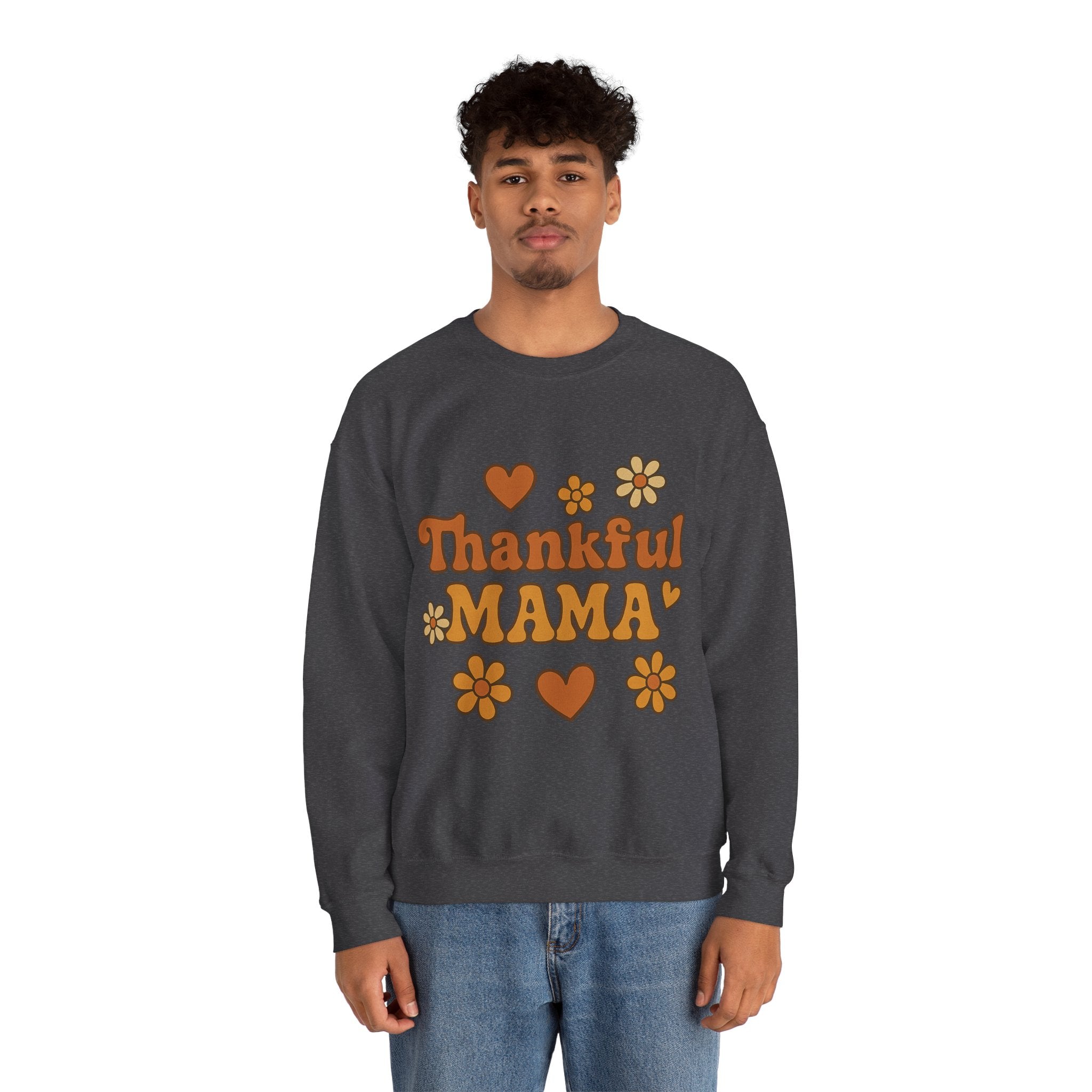 Thankful Mama Crewneck Sweatshirt | Cozy Gift for Moms, Fall Fashion, Family Gatherings, Gratitude Sweater, Thanksgiving Outfit