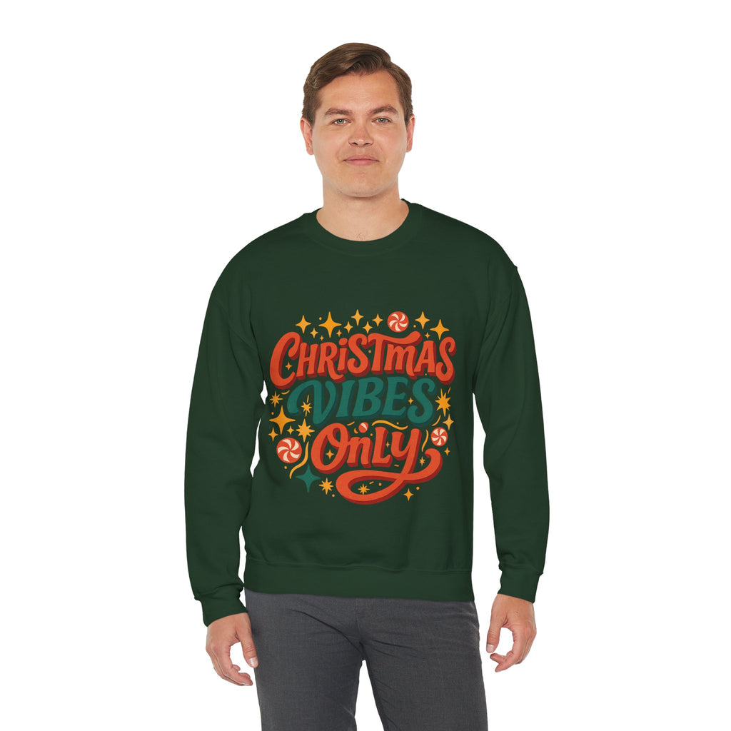 Christmas Vibes Crewneck Sweatshirt | Holiday Sweatshirt, Cozy Gift, Xmas Apparel, Festive Fashion, Comfortable Sweater