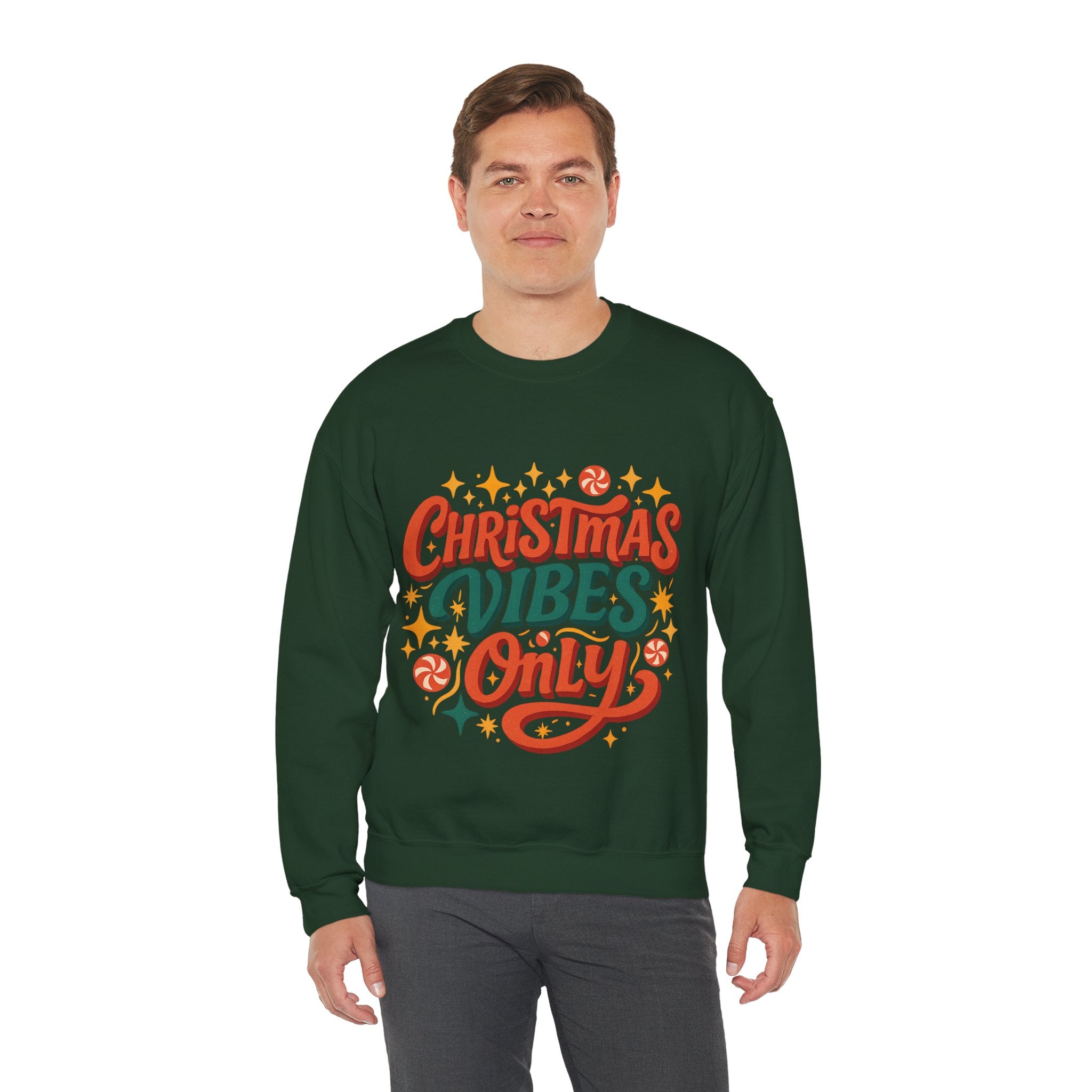 Christmas Vibes Crewneck Sweatshirt | Holiday Sweatshirt, Cozy Gift, Xmas Apparel, Festive Fashion, Comfortable Sweater