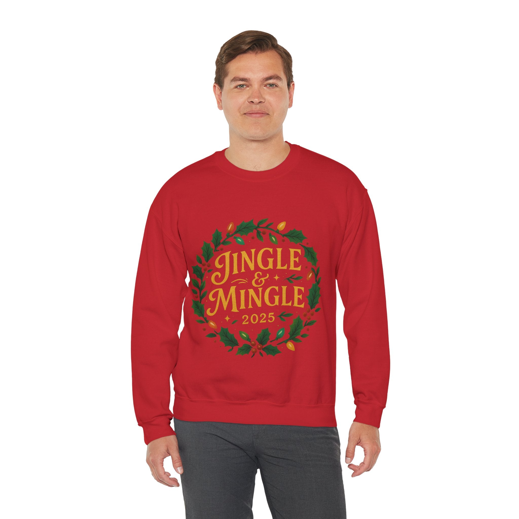 Jingle & Mingle Crewneck Sweatshirt - Cozy Holiday Apparel, Unisex Christmas Gift, Winter Fashion, Festive Sweater, Seasonal Style
