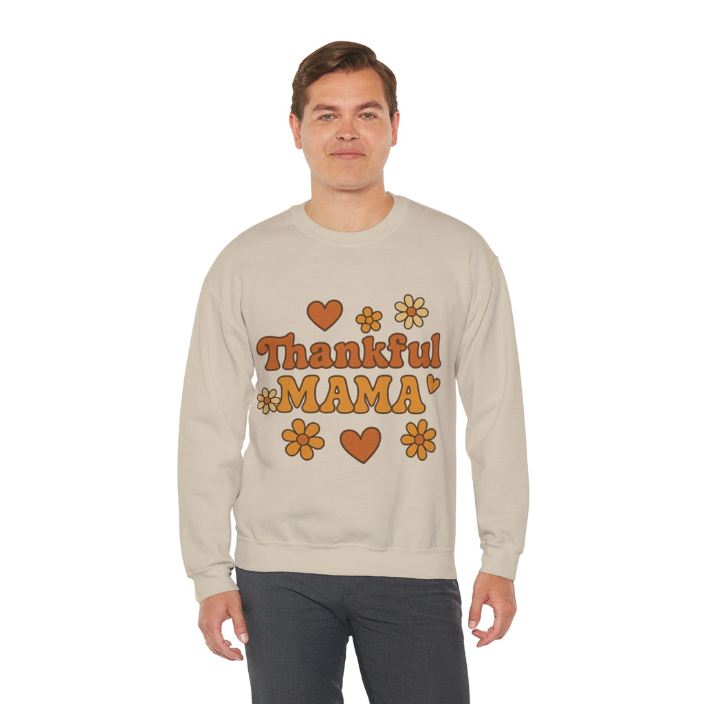 Thankful Mama Crewneck Sweatshirt | Cozy Gift for Moms, Fall Fashion, Family Gatherings, Gratitude Sweater, Thanksgiving Outfit
