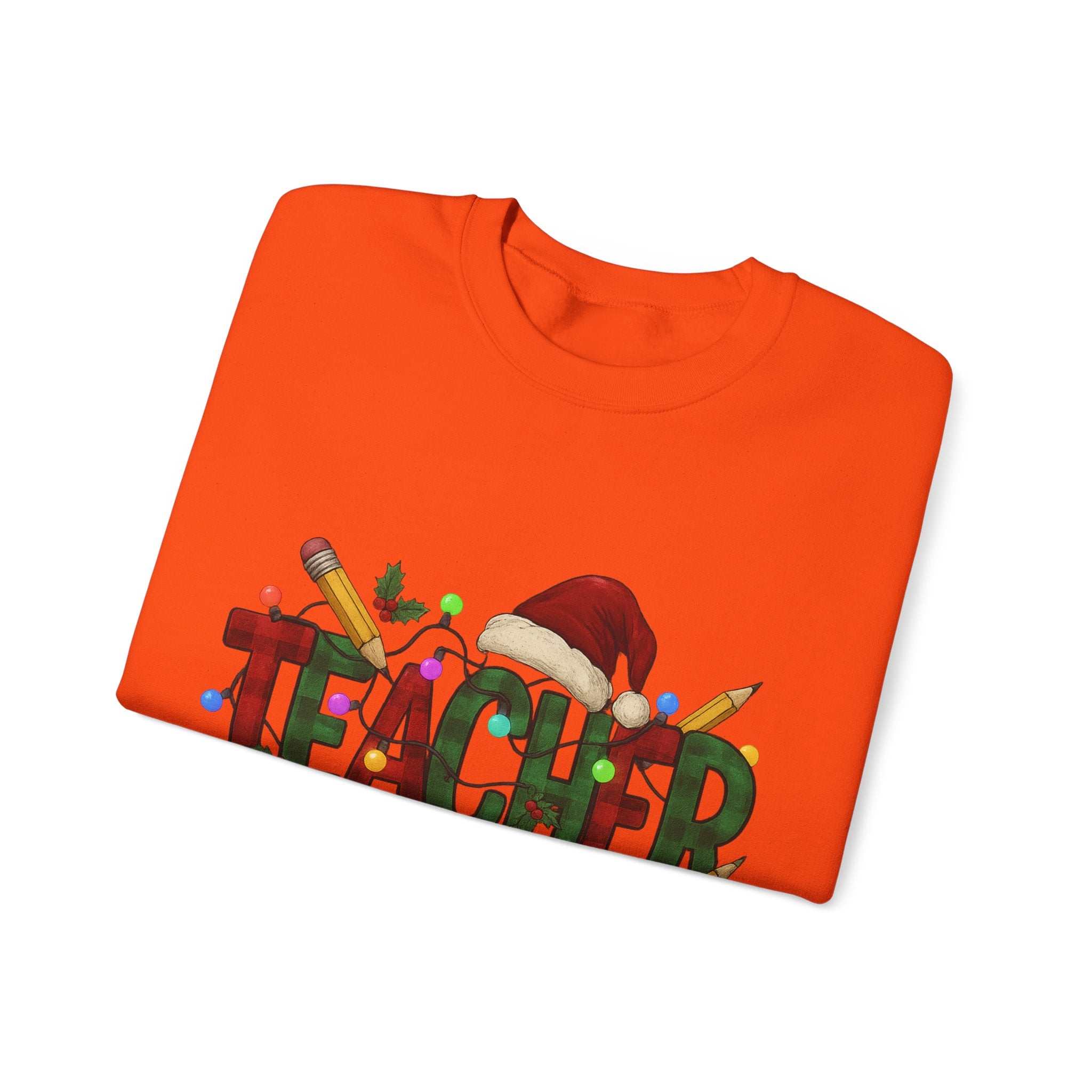 Festive Teacher Sweatshirt: Cozy Gift for Educators, Holiday Apparel, Classroom Style, Warm Winter Wear, Teacher Appreciation