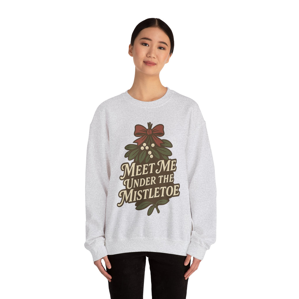 Mistletoe Crewneck Sweatshirt - Cozy Holiday Wear for Couples, Christmas Gift, Winter Apparel, Cute Sweater, Festive Outfit