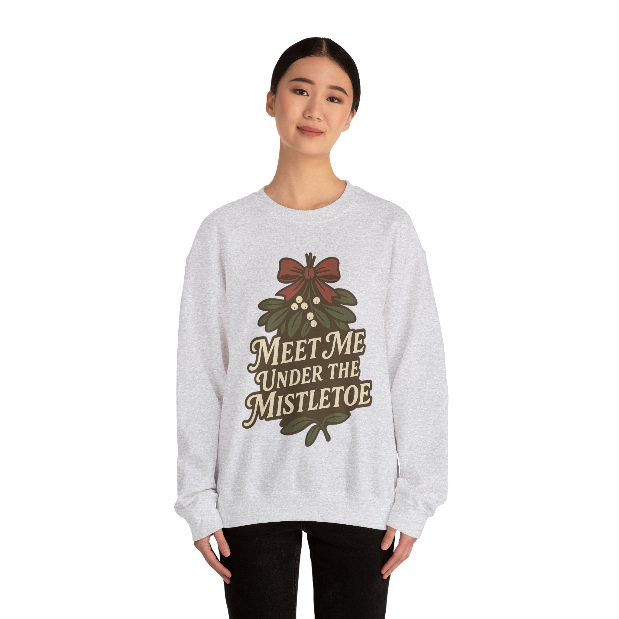 Mistletoe Crewneck Sweatshirt - Cozy Holiday Wear for Couples, Christmas Gift, Winter Apparel, Cute Sweater, Festive Outfit