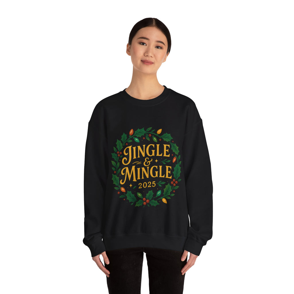 Jingle & Mingle Crewneck Sweatshirt - Cozy Holiday Apparel, Unisex Christmas Gift, Winter Fashion, Festive Sweater, Seasonal Style