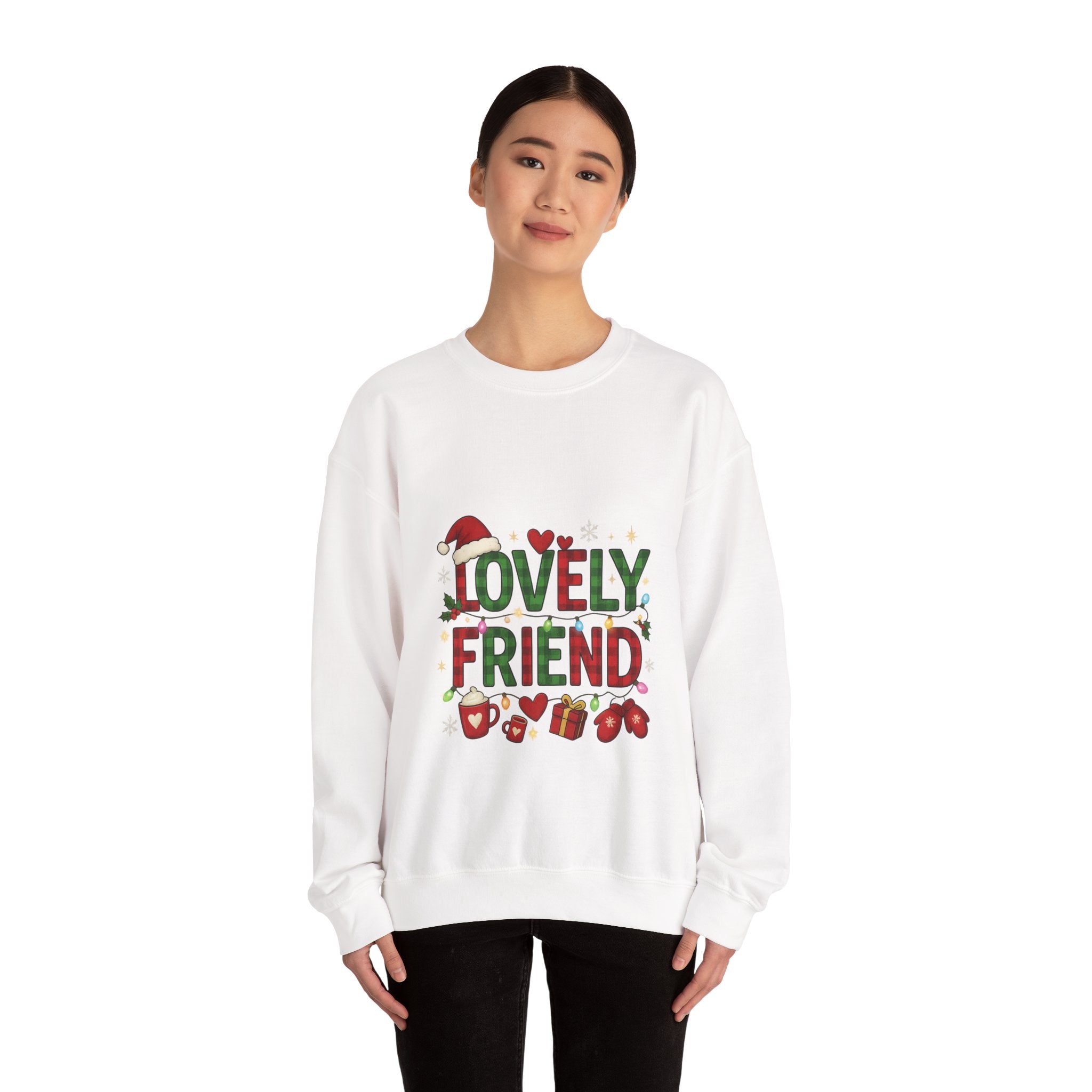 Festive Friendship Sweatshirt, Cozy Gift for Friends, Holiday Crewneck, Unisex Sweater, Christmas Apparel, Cute Gift Idea