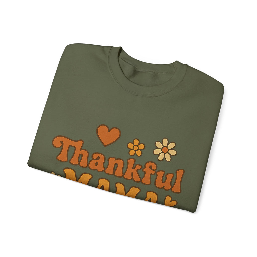Thankful Mama Crewneck Sweatshirt | Cozy Gift for Moms, Fall Fashion, Family Gatherings, Gratitude Sweater, Thanksgiving Outfit