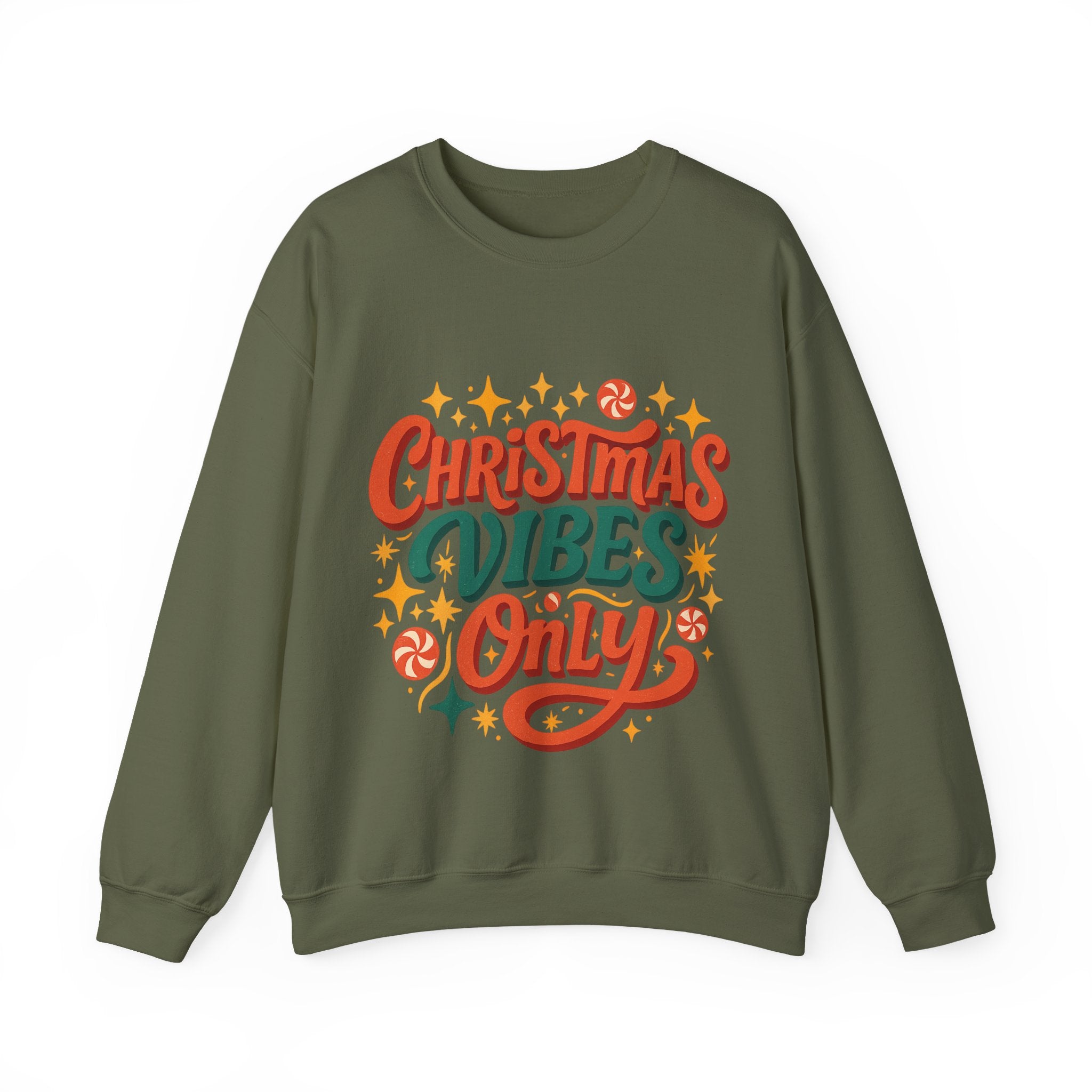 Christmas Vibes Crewneck Sweatshirt | Holiday Sweatshirt, Cozy Gift, Xmas Apparel, Festive Fashion, Comfortable Sweater