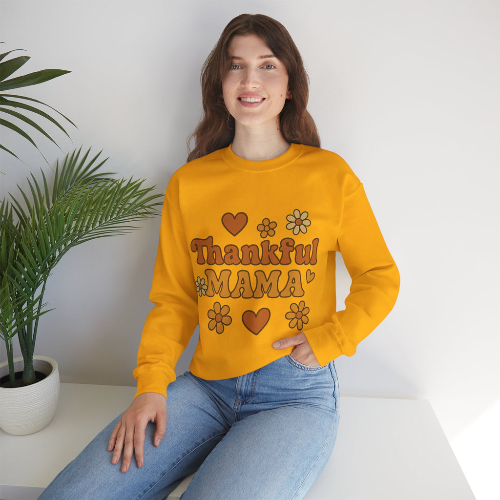 Thankful Mama Crewneck Sweatshirt | Cozy Gift for Moms, Fall Fashion, Family Gatherings, Gratitude Sweater, Thanksgiving Outfit