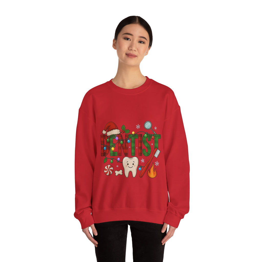 Festive Dentist Crewneck Sweatshirt, Funny Dentist Gift, Holiday Sweater, Christmas Sweatshirt, Unisex Sweatshirt