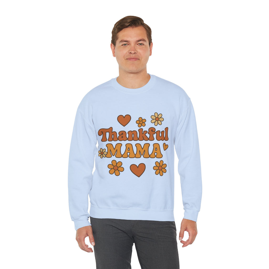 Thankful Mama Crewneck Sweatshirt | Cozy Gift for Moms, Fall Fashion, Family Gatherings, Gratitude Sweater, Thanksgiving Outfit
