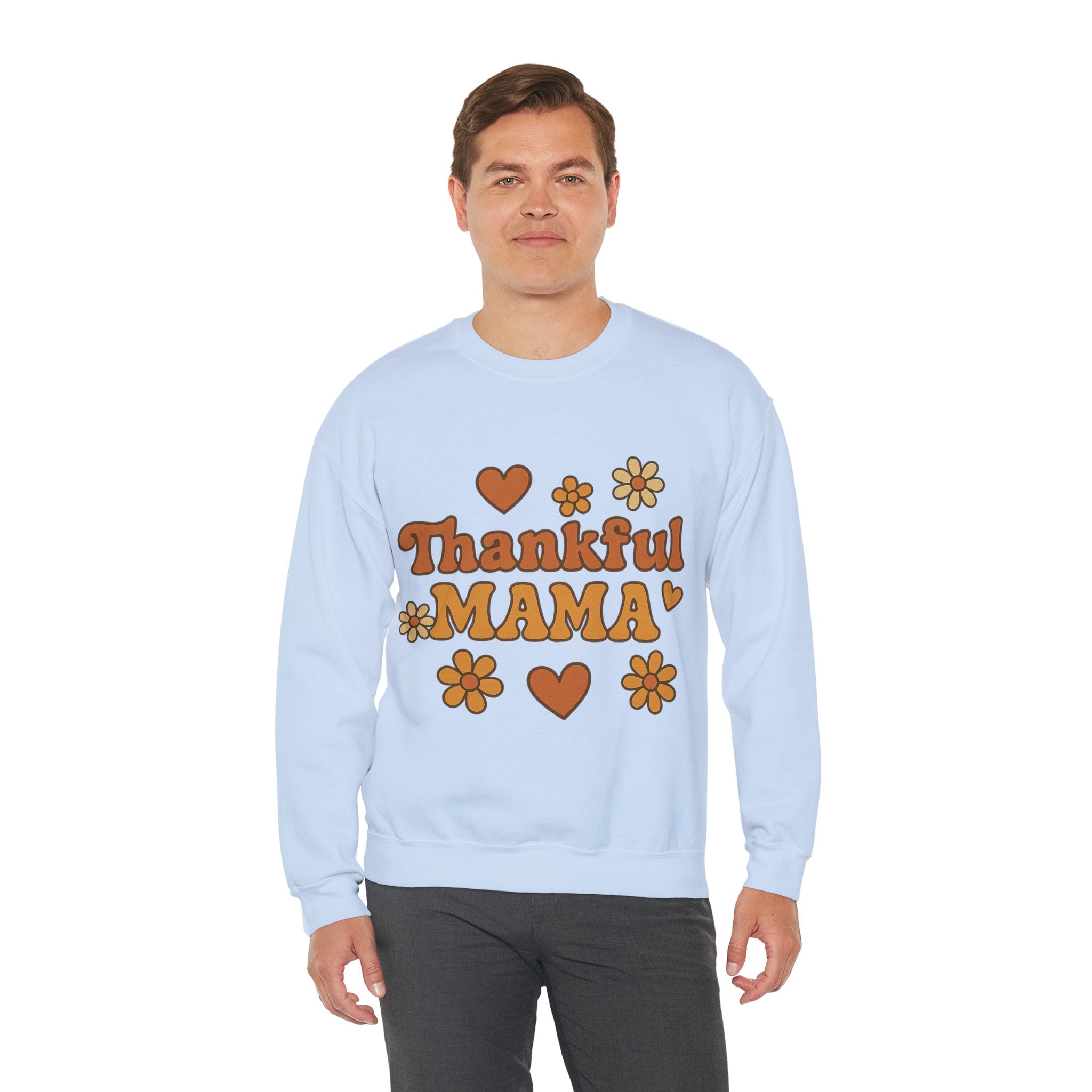 Thankful Mama Crewneck Sweatshirt | Cozy Gift for Moms, Fall Fashion, Family Gatherings, Gratitude Sweater, Thanksgiving Outfit