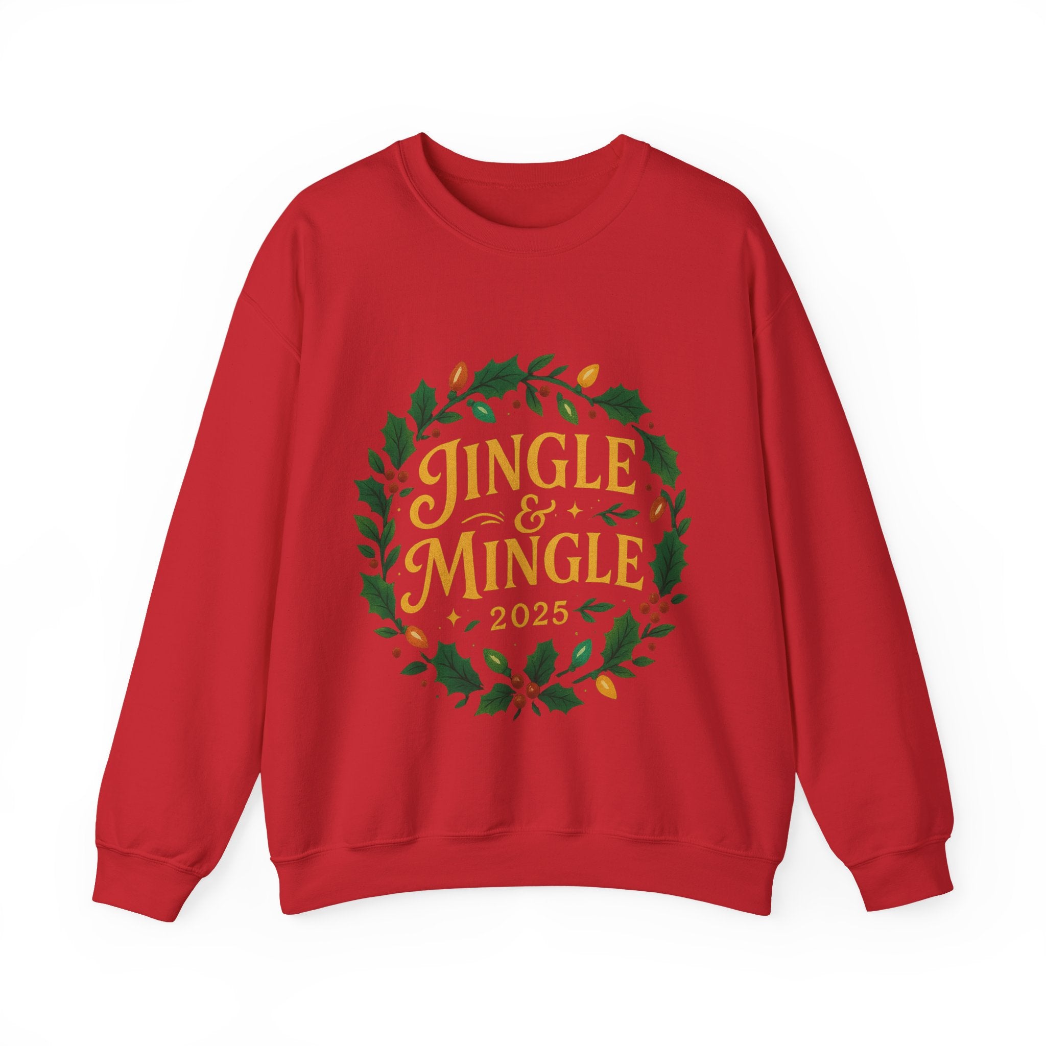 Jingle & Mingle Crewneck Sweatshirt - Cozy Holiday Apparel, Unisex Christmas Gift, Winter Fashion, Festive Sweater, Seasonal Style