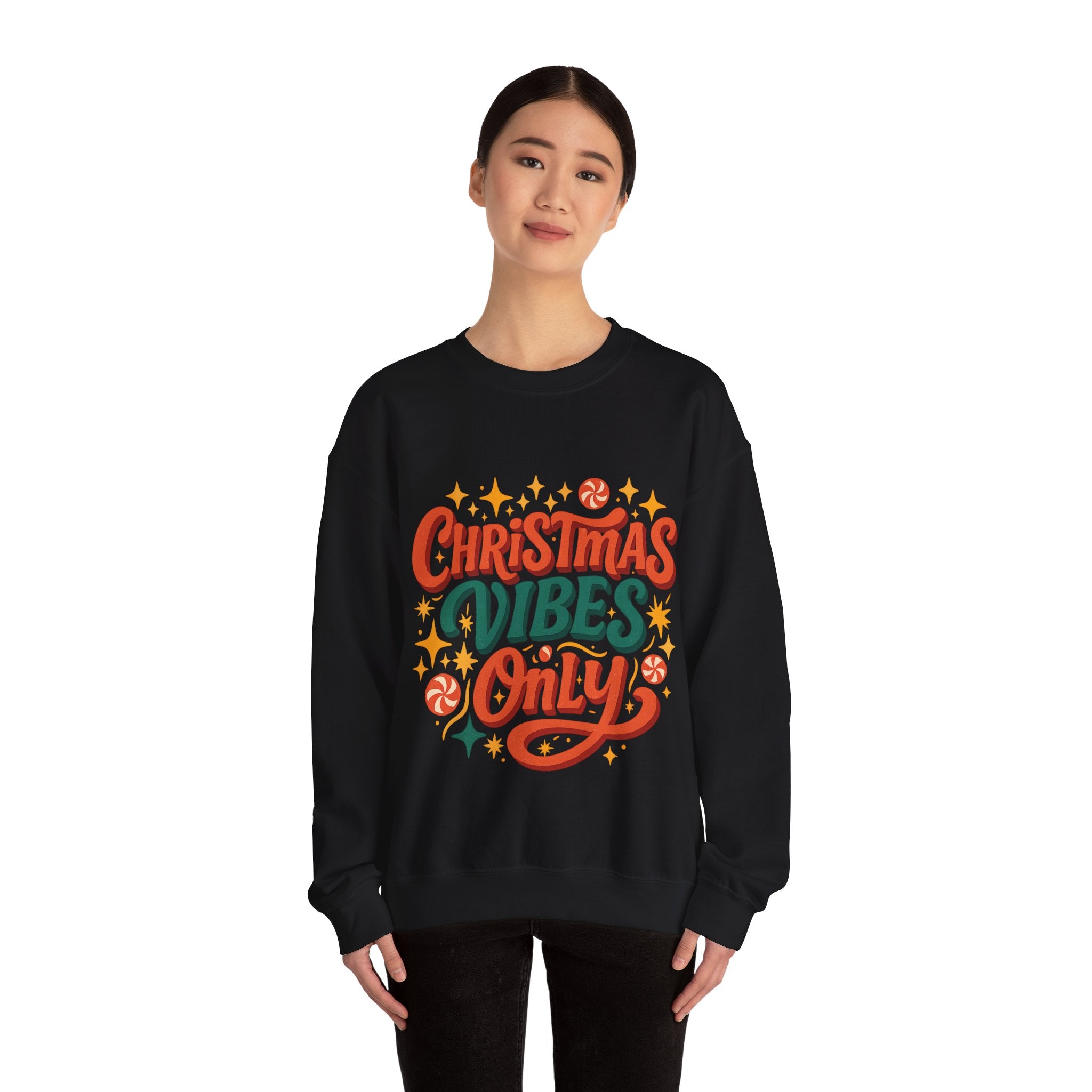 Christmas Vibes Crewneck Sweatshirt | Holiday Sweatshirt, Cozy Gift, Xmas Apparel, Festive Fashion, Comfortable Sweater