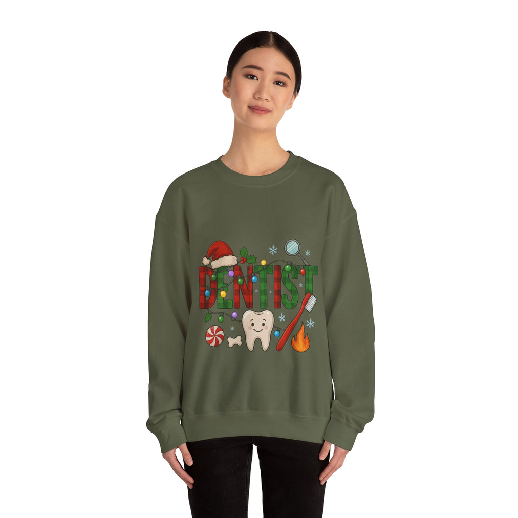Festive Dentist Crewneck Sweatshirt, Funny Dentist Gift, Holiday Sweater, Christmas Sweatshirt, Unisex Sweatshirt
