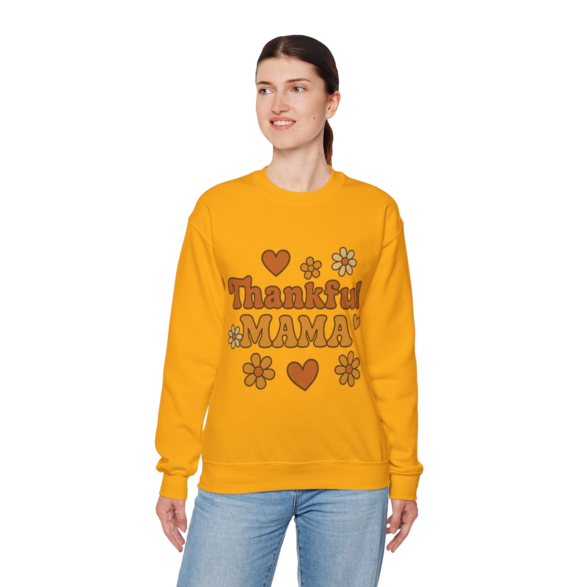 Thankful Mama Crewneck Sweatshirt | Cozy Gift for Moms, Fall Fashion, Family Gatherings, Gratitude Sweater, Thanksgiving Outfit