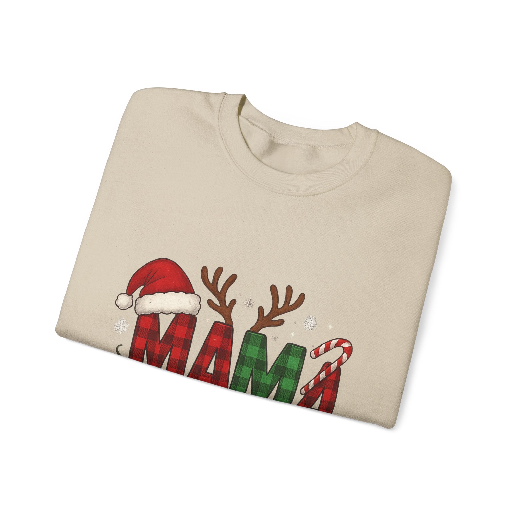 Festive Mama Crewneck Sweatshirt, Christmas Gift for Mom, Holiday Apparel, Merry Mama Sweater, Cozy Family Wear