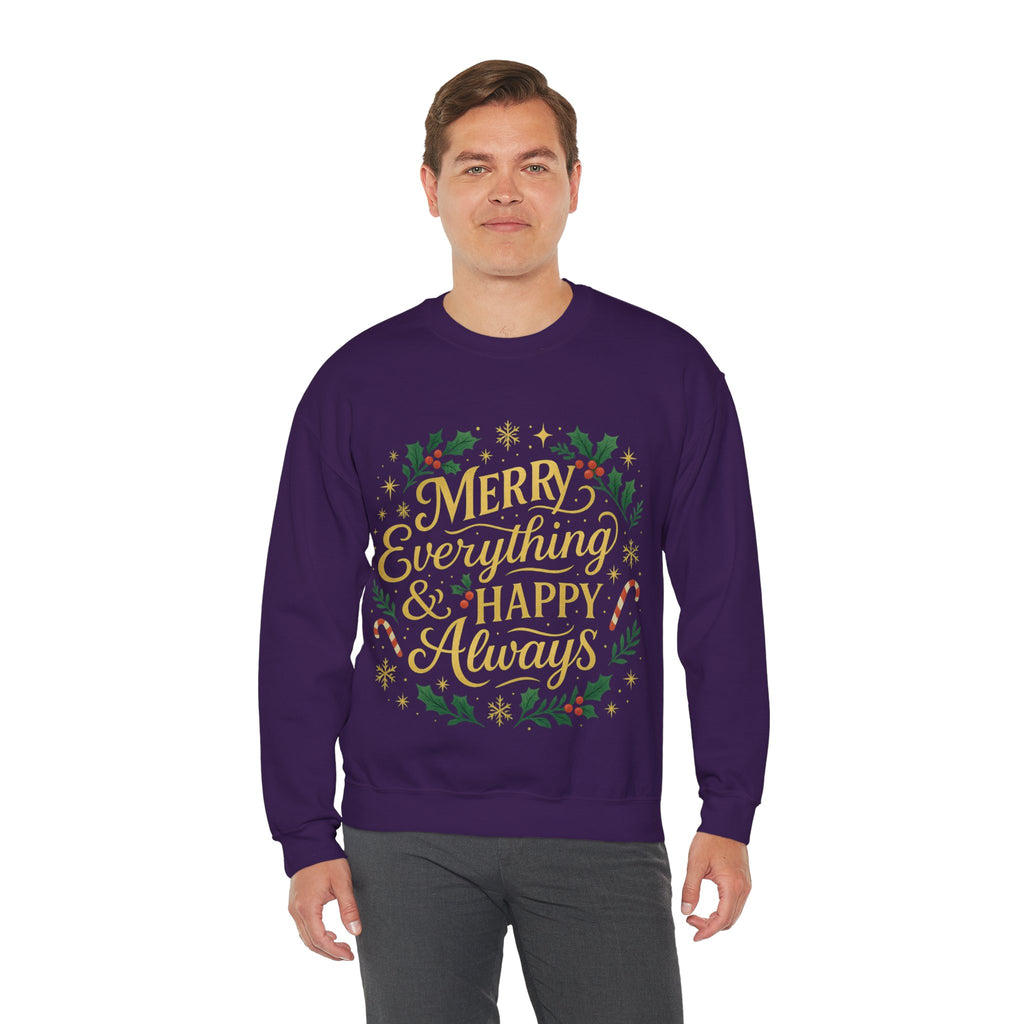 Merry Everything Crewneck Sweatshirt, Christmas Gift, Holiday Apparel, Unisex Sweater, Cozy Winter Wear
