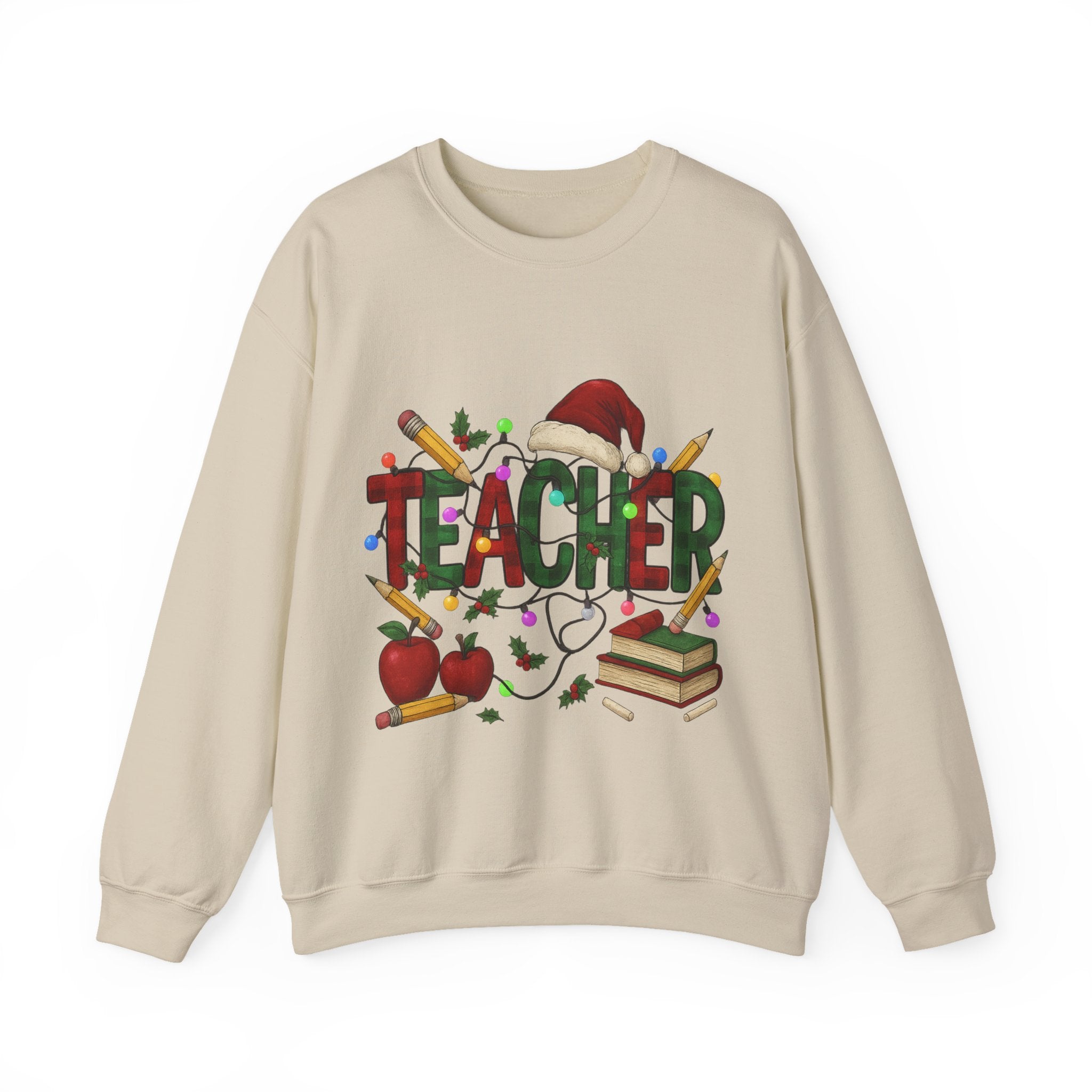 Festive Teacher Sweatshirt: Cozy Gift for Educators, Holiday Apparel, Classroom Style, Warm Winter Wear, Teacher Appreciation