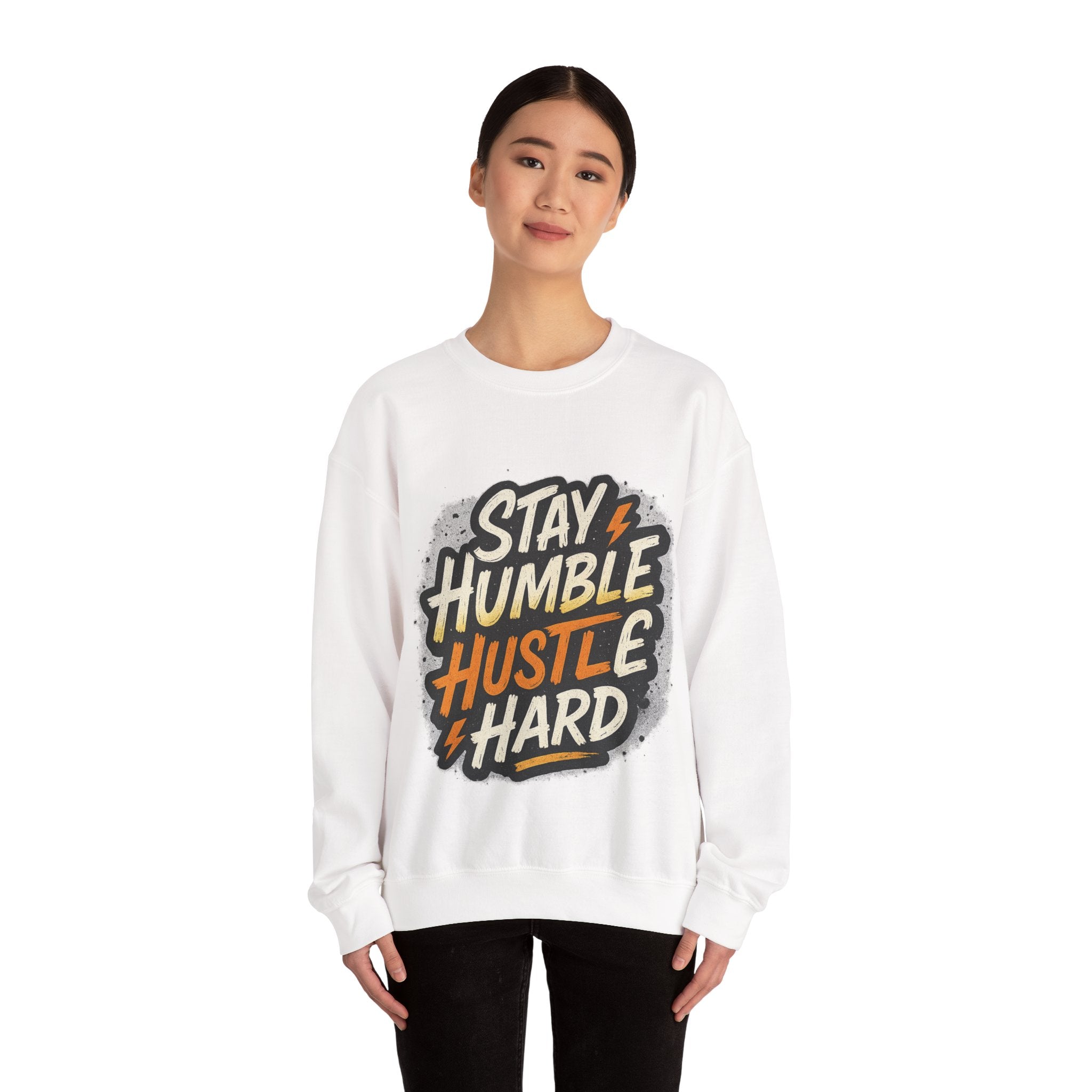 Stay Humble Hustle Hard Crewneck Sweatshirt | Motivational Unisex Sweatshirt | Inspirational Gift | Positive Quote Apparel