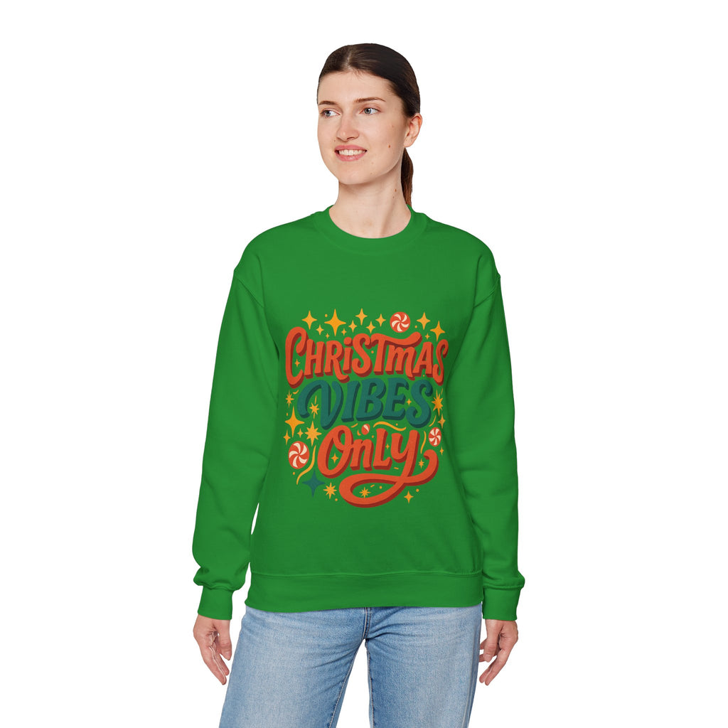 Christmas Vibes Crewneck Sweatshirt | Holiday Sweatshirt, Cozy Gift, Xmas Apparel, Festive Fashion, Comfortable Sweater