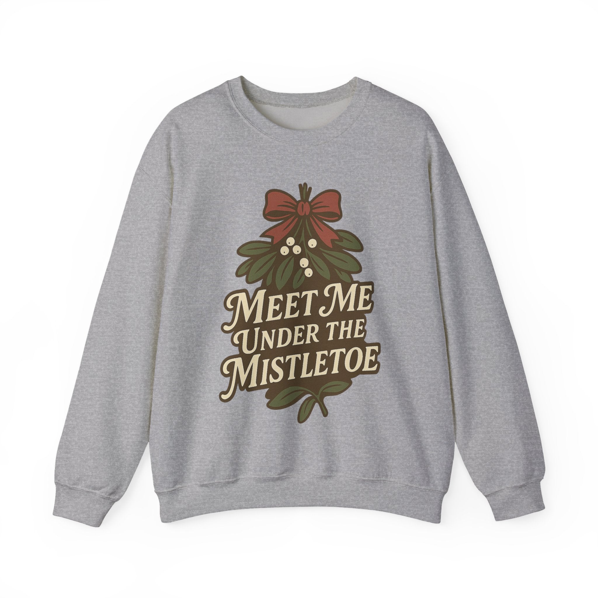 Mistletoe Crewneck Sweatshirt - Cozy Holiday Wear for Couples, Christmas Gift, Winter Apparel, Cute Sweater, Festive Outfit